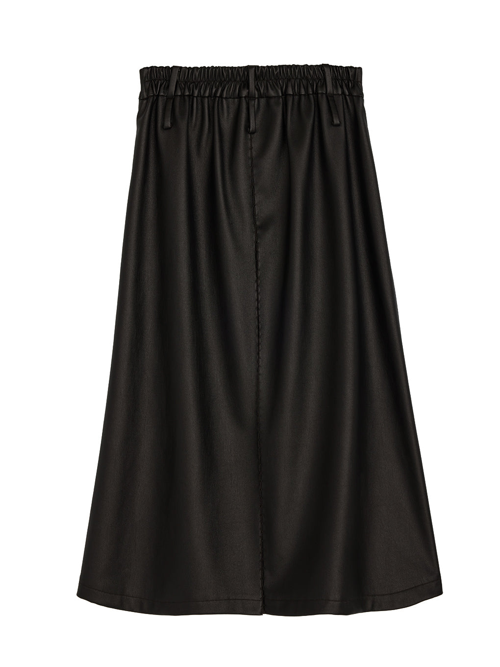 PLEATS MEDIUM SYNTHETIC LEATHER SKIRT