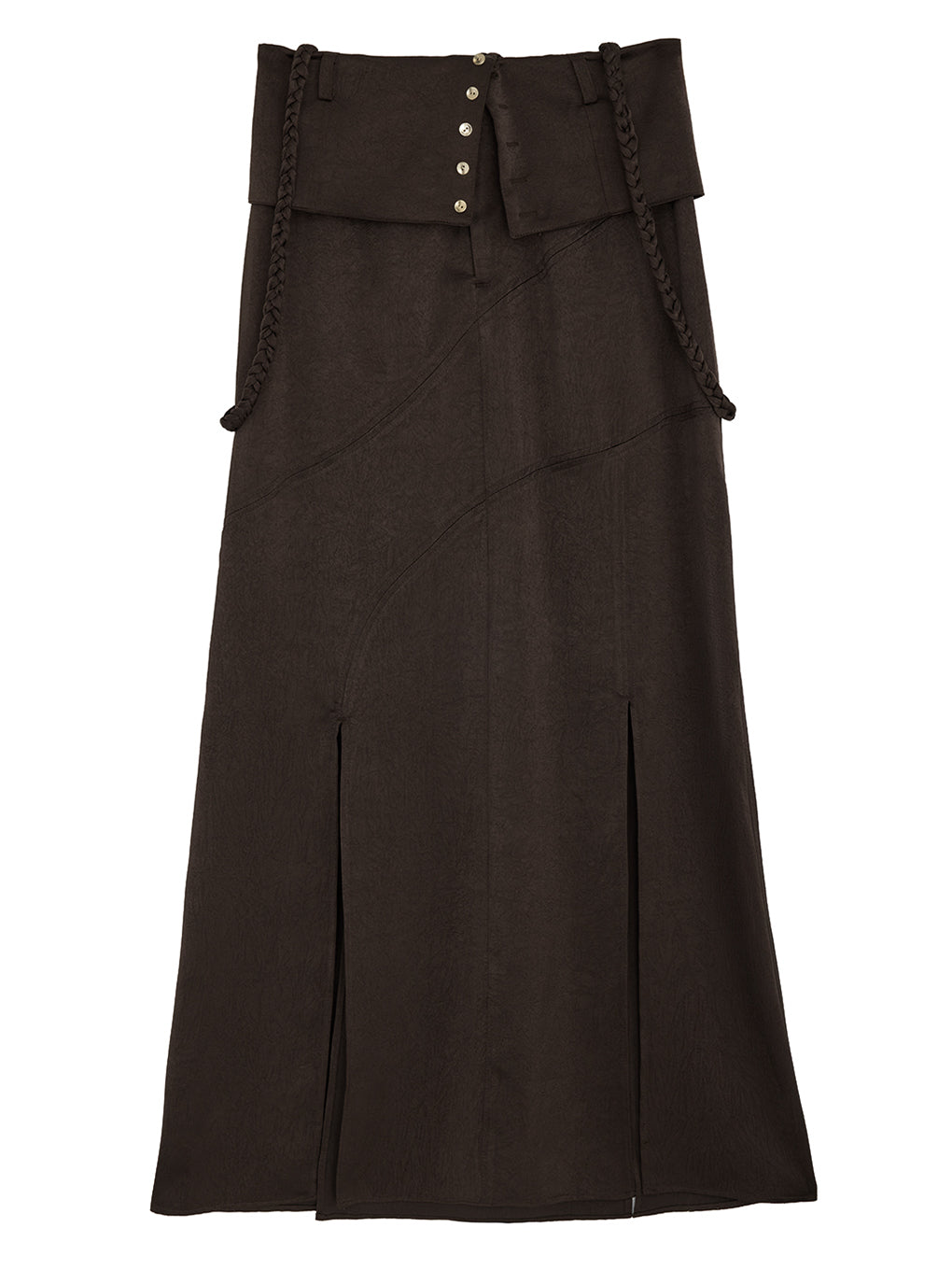 CRUSHED SATIN ARRANGE CORD SKIRT
