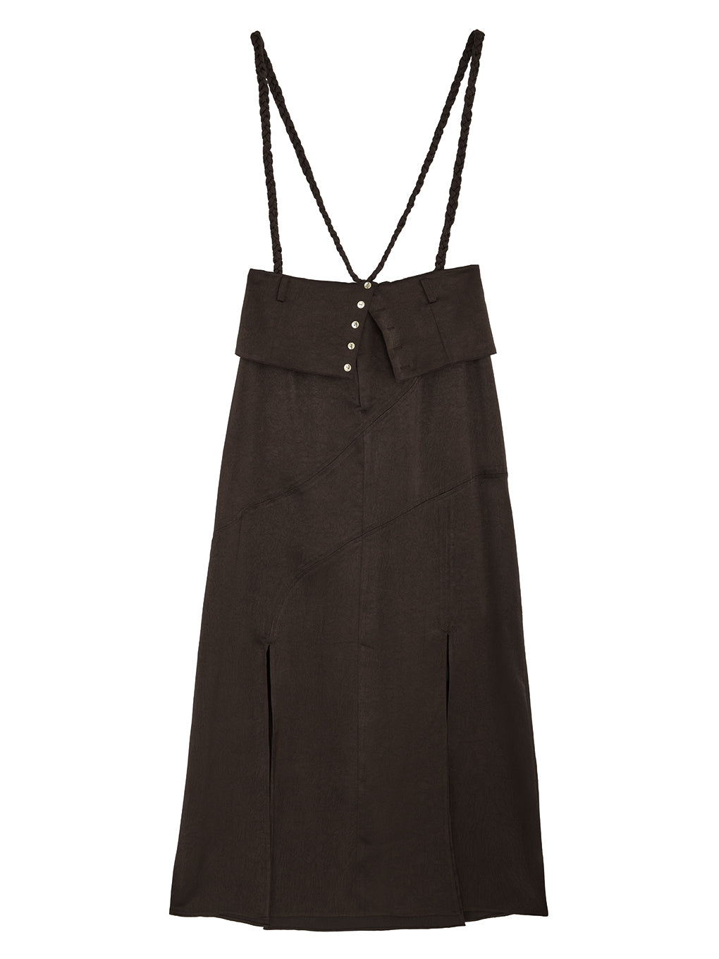 CRUSHED SATIN ARRANGE CORD SKIRT