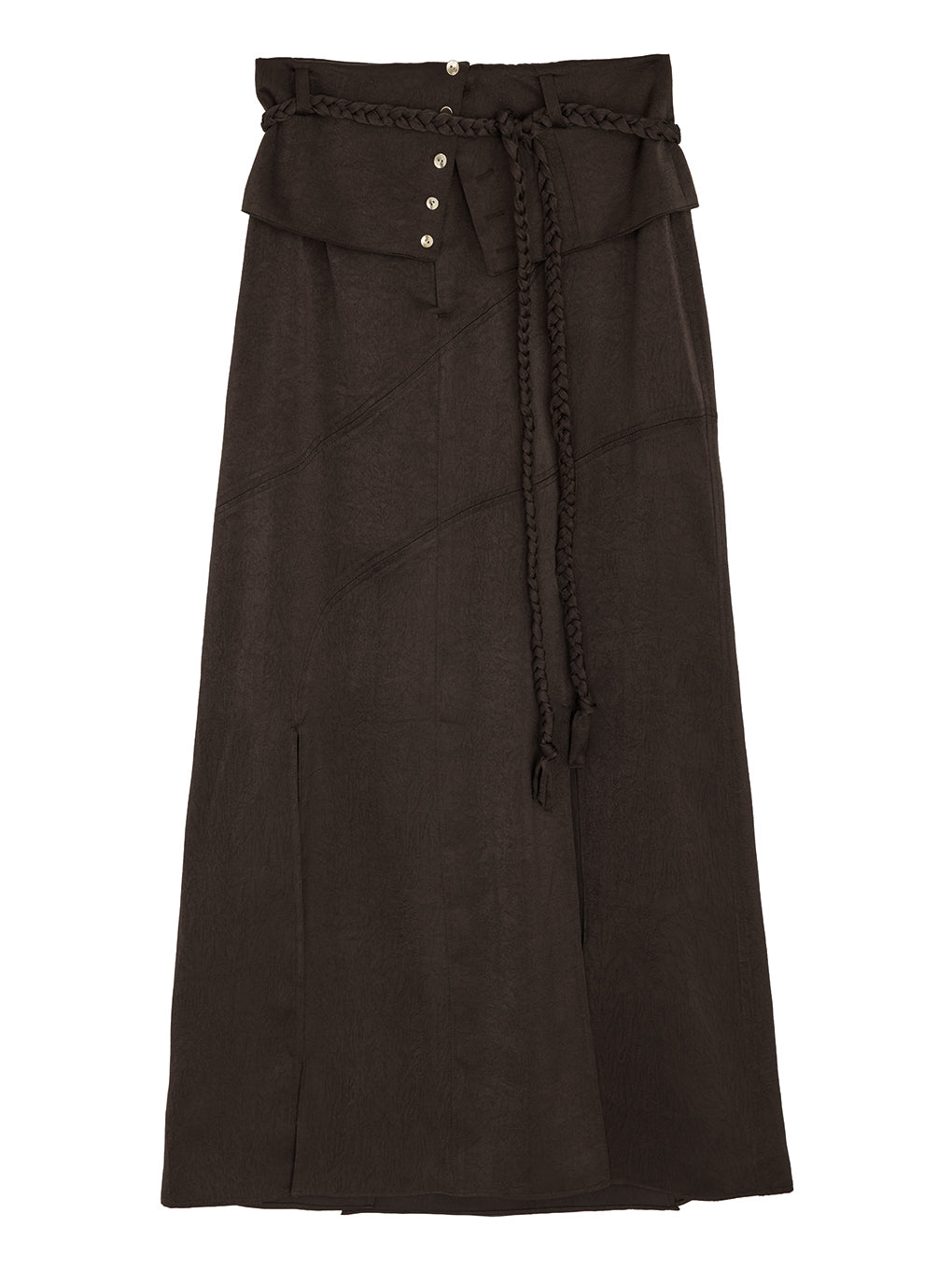 CRUSHED SATIN ARRANGE CORD SKIRT