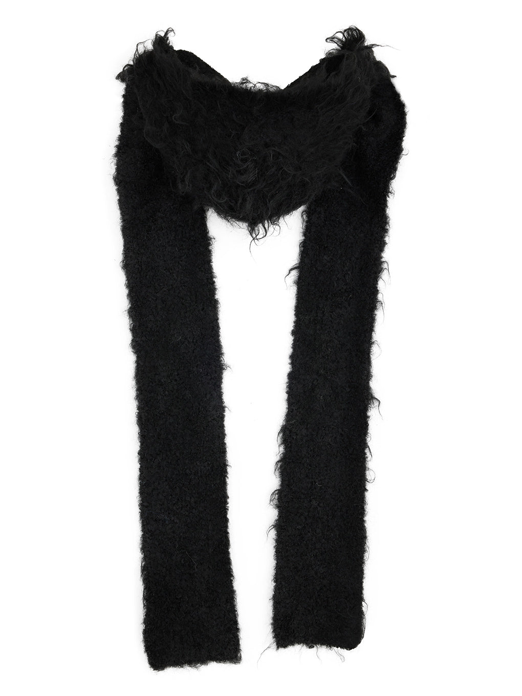 SHAGGY HOODED KNIT MUFFLER