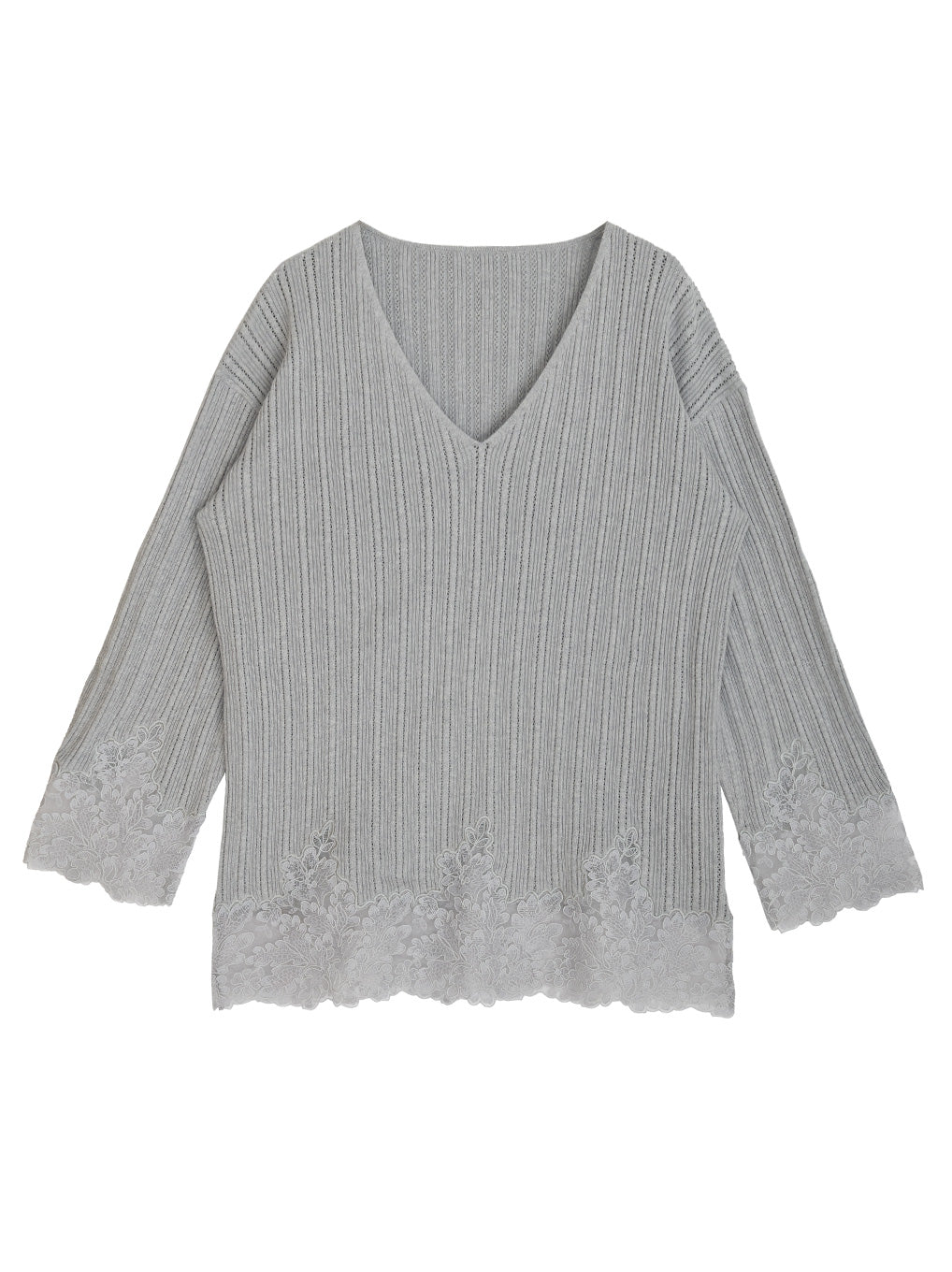 2WAY LACE DOCKING LADY KNIT TOP