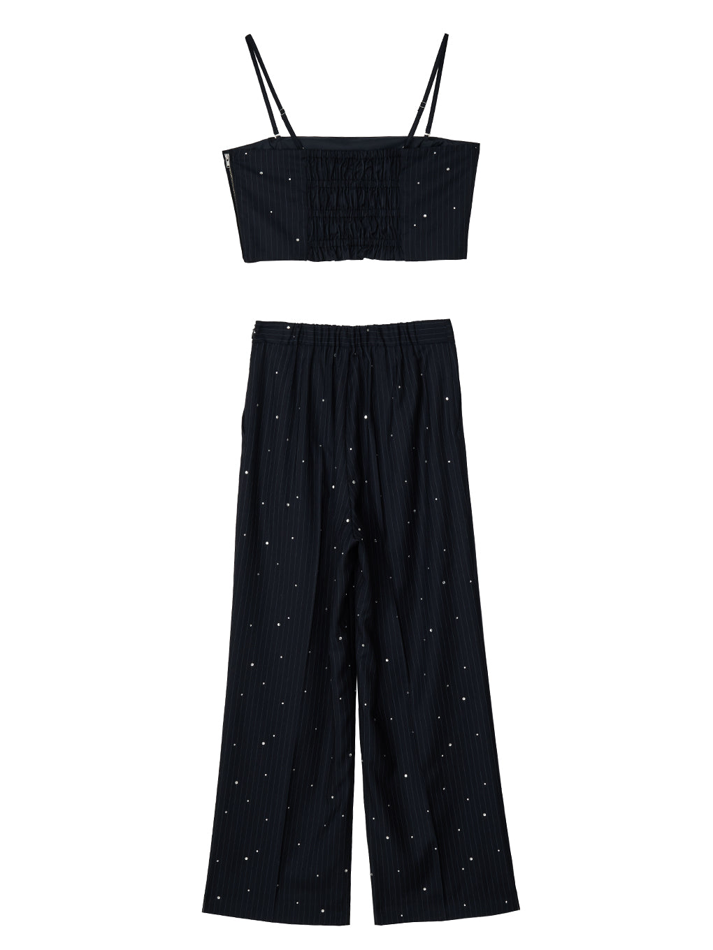 HOTFIX PINSTRIPE BUSTIER SET PANTS