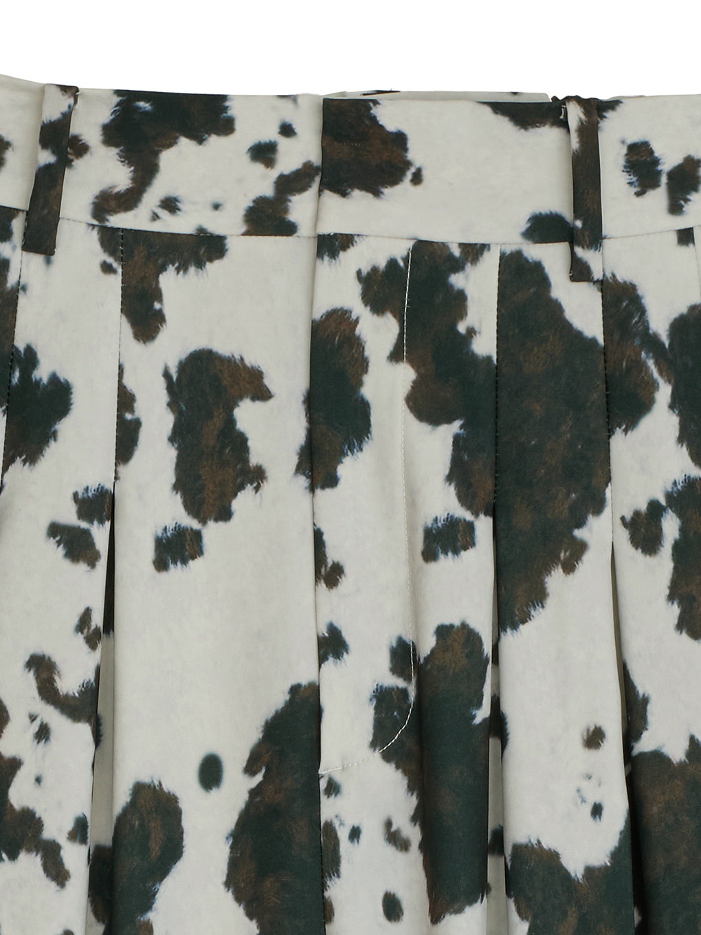 COW PATTERN MODERN TUCK PANTS