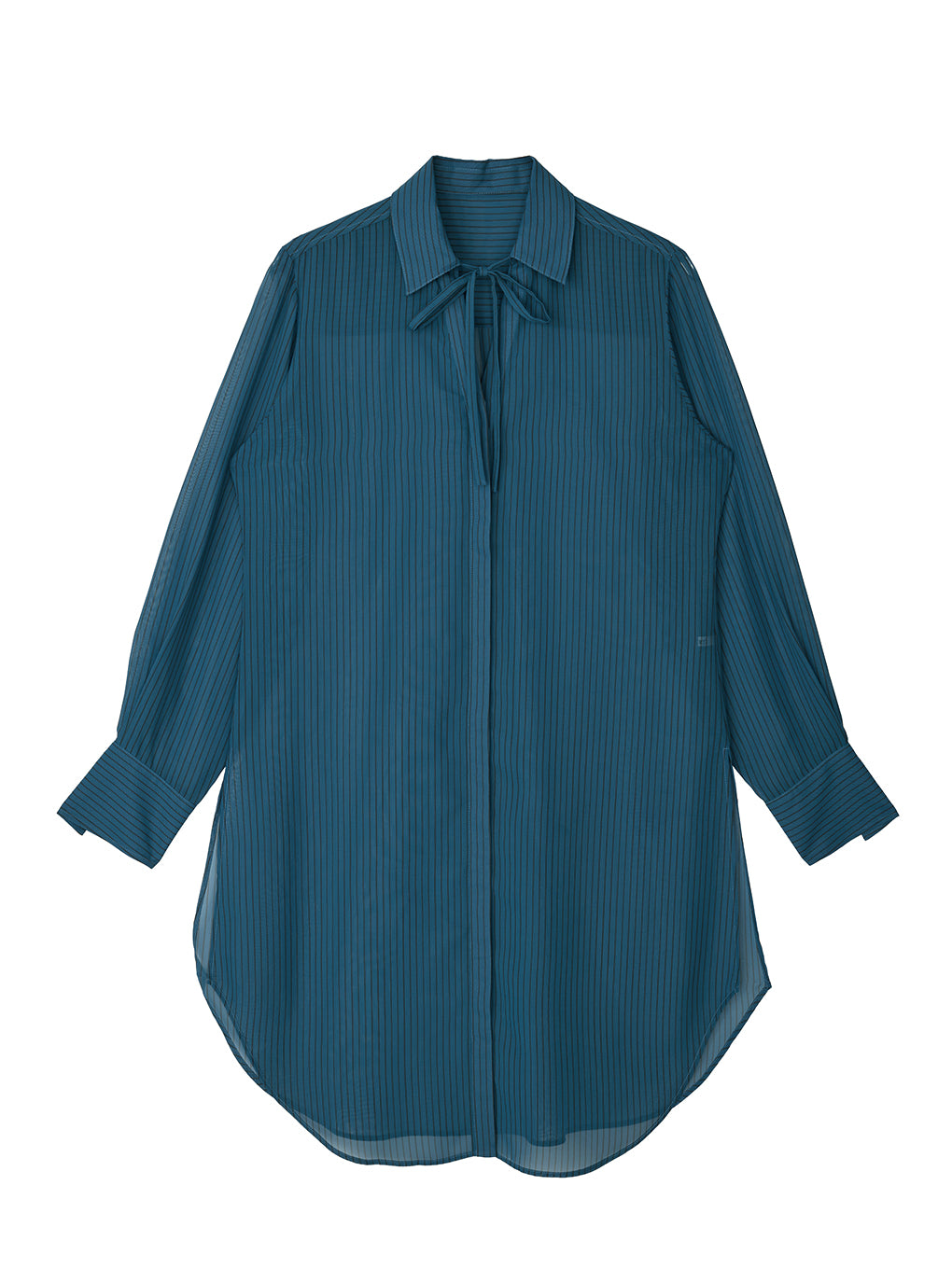 SHEER STRIPE LONG SHIRT