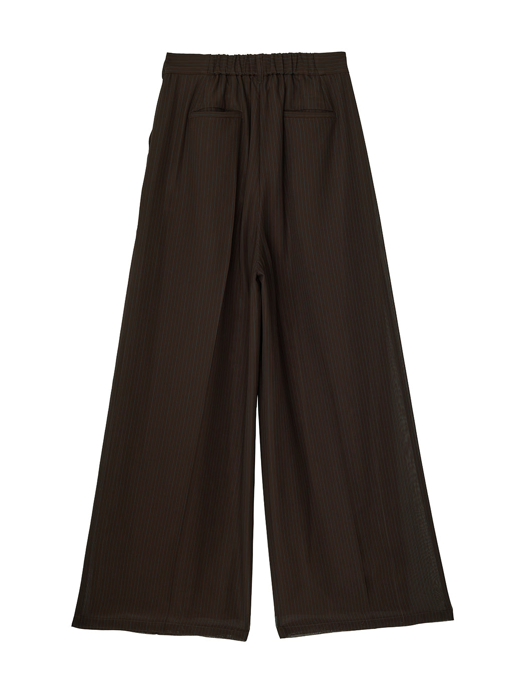 SHEER STRIPE TUCK PANTS