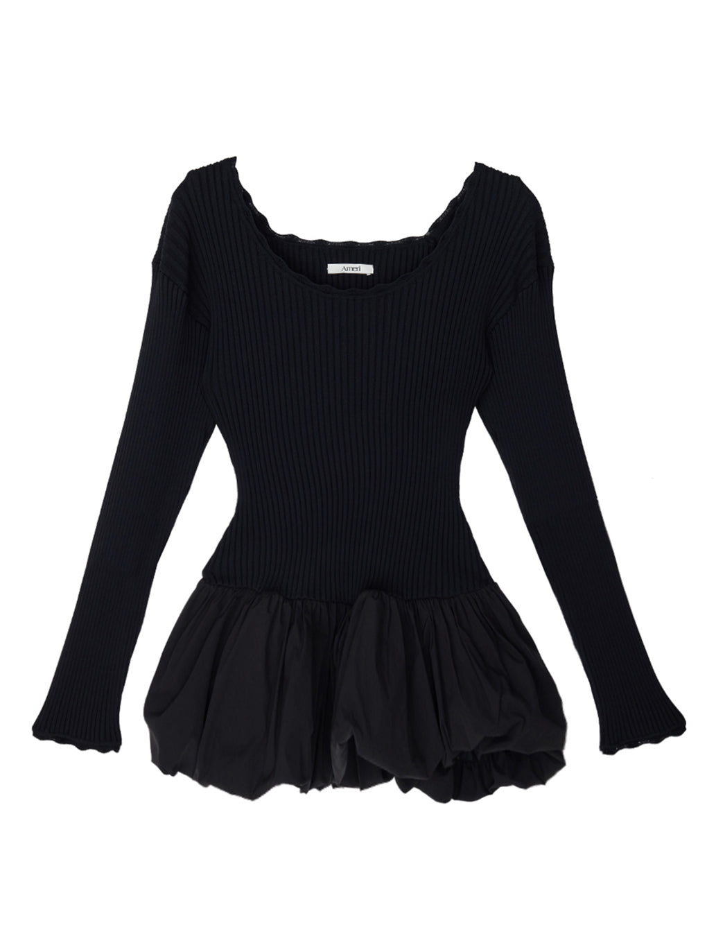 BALLOON HEM DOCKING KNIT TOP