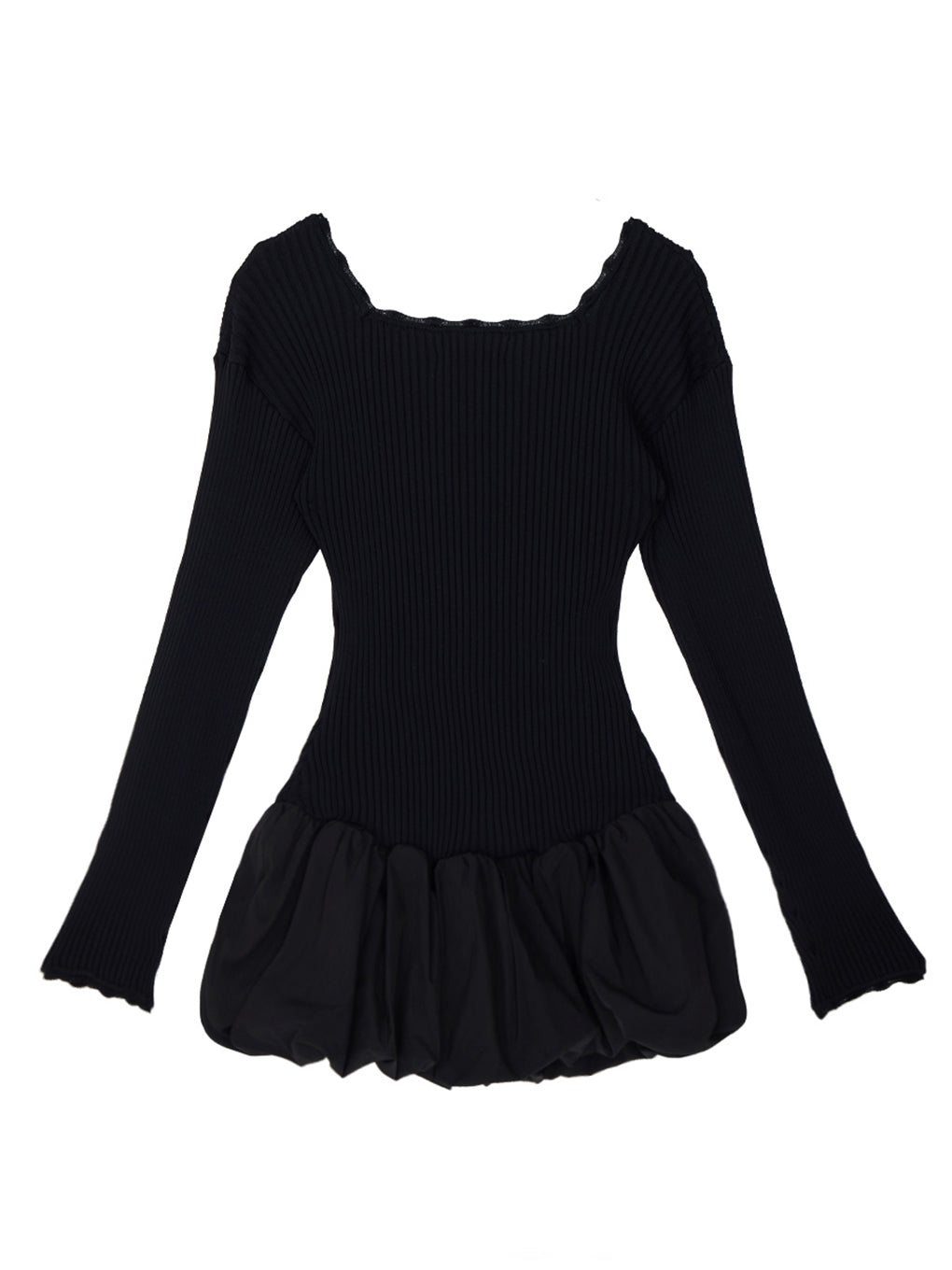 BALLOON HEM DOCKING KNIT TOP