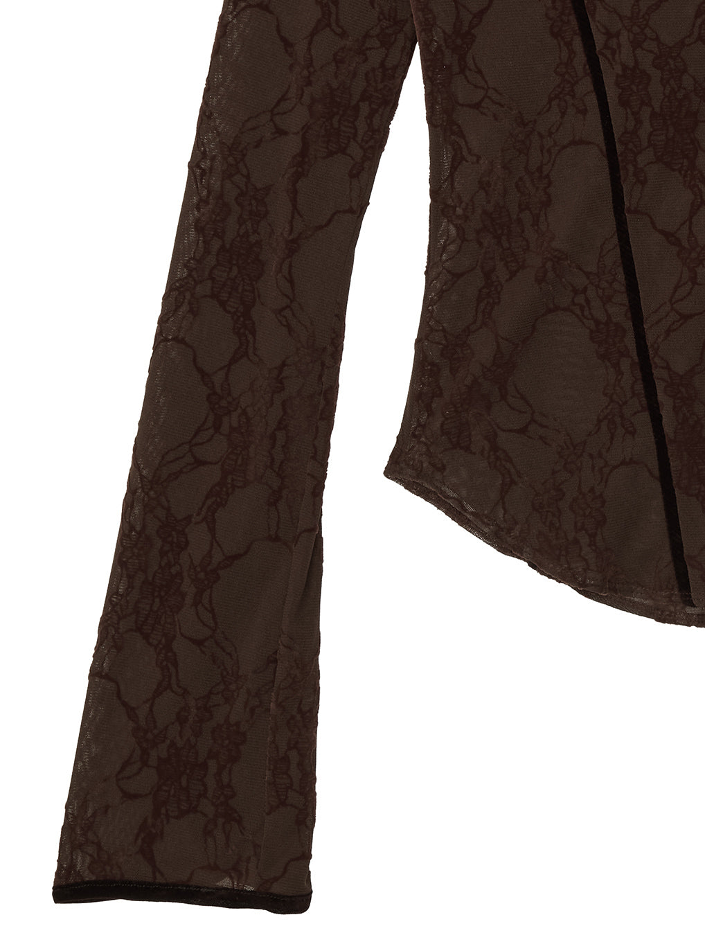 SHEER FLOCKY ROUND HEM TOPS