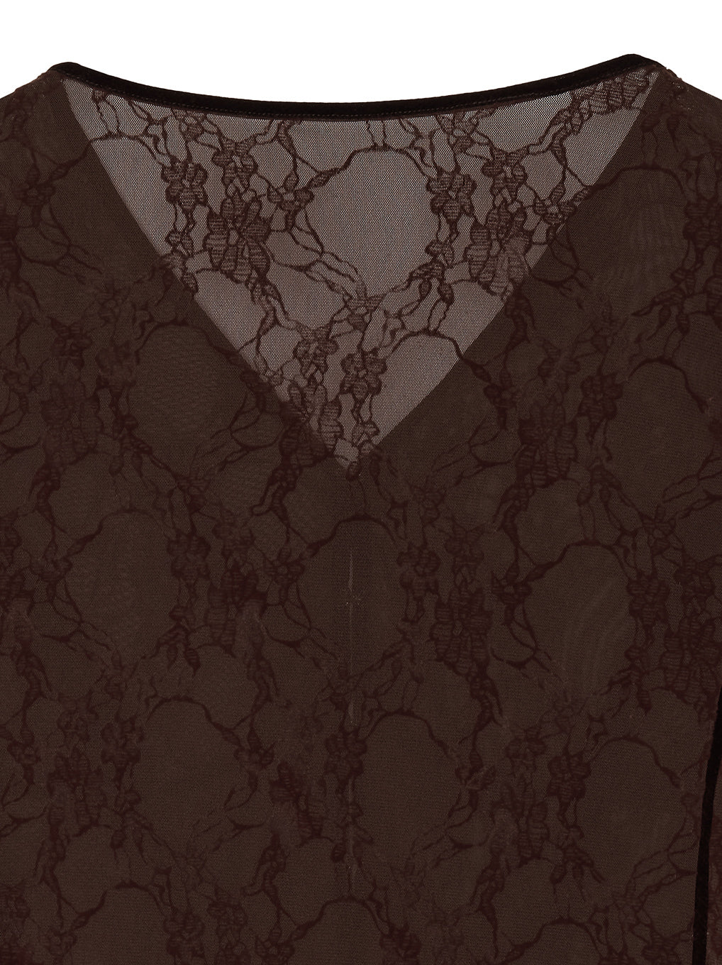 SHEER FLOCKY ROUND HEM TOPS