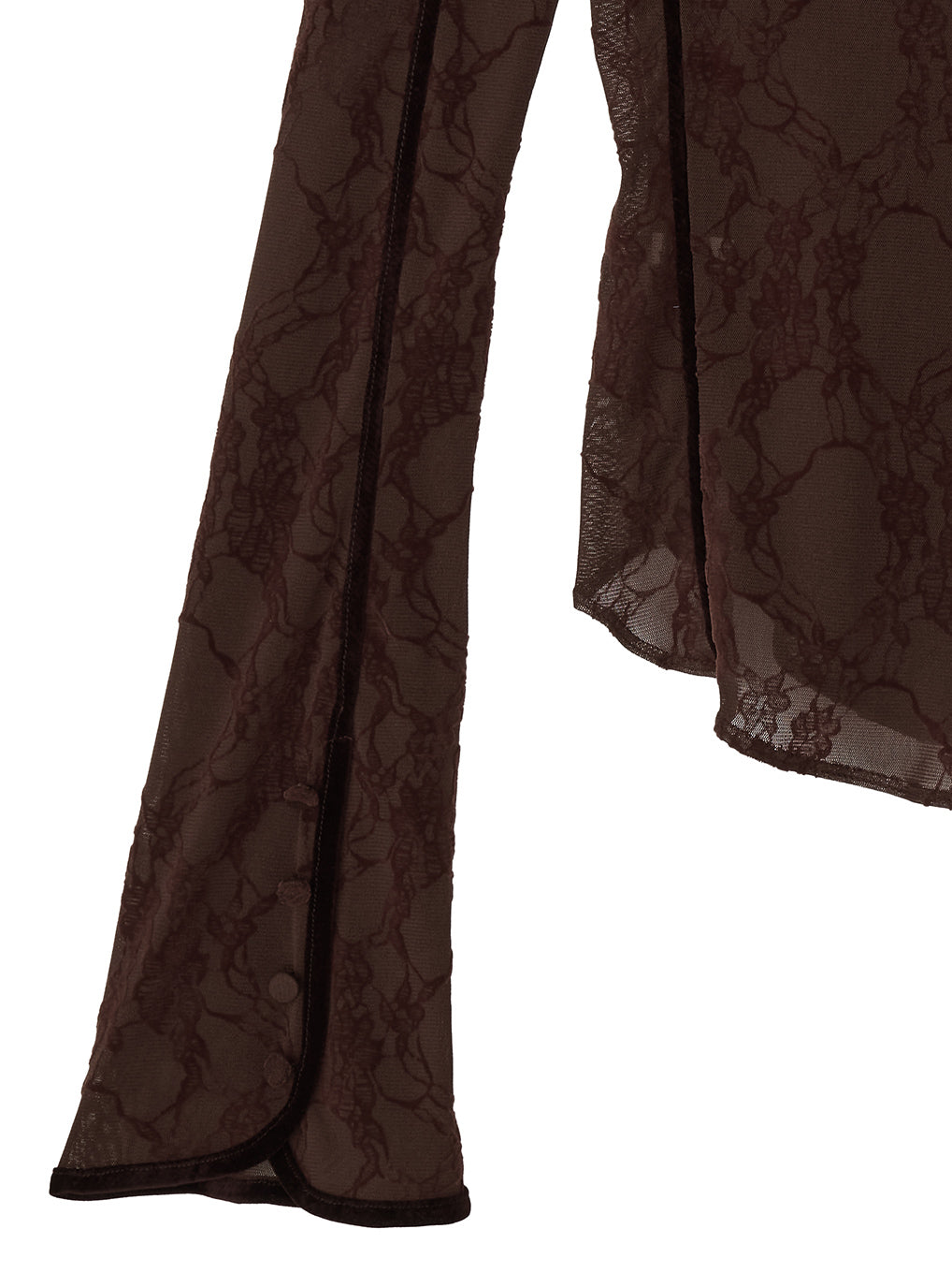 SHEER FLOCKY ROUND HEM TOPS