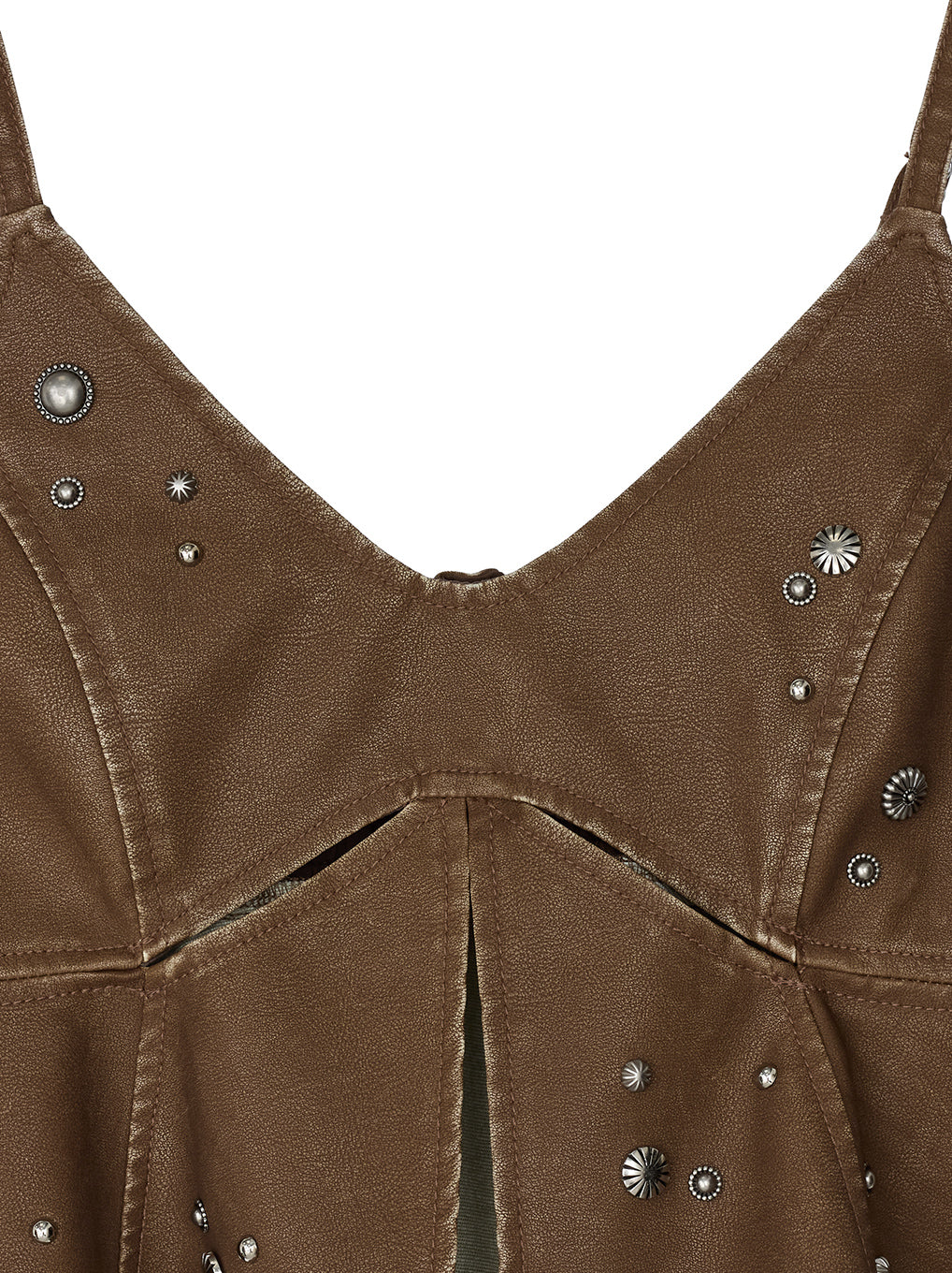 STUDS PEPLUM SYNTHETIC LEATHER BUISTIER
