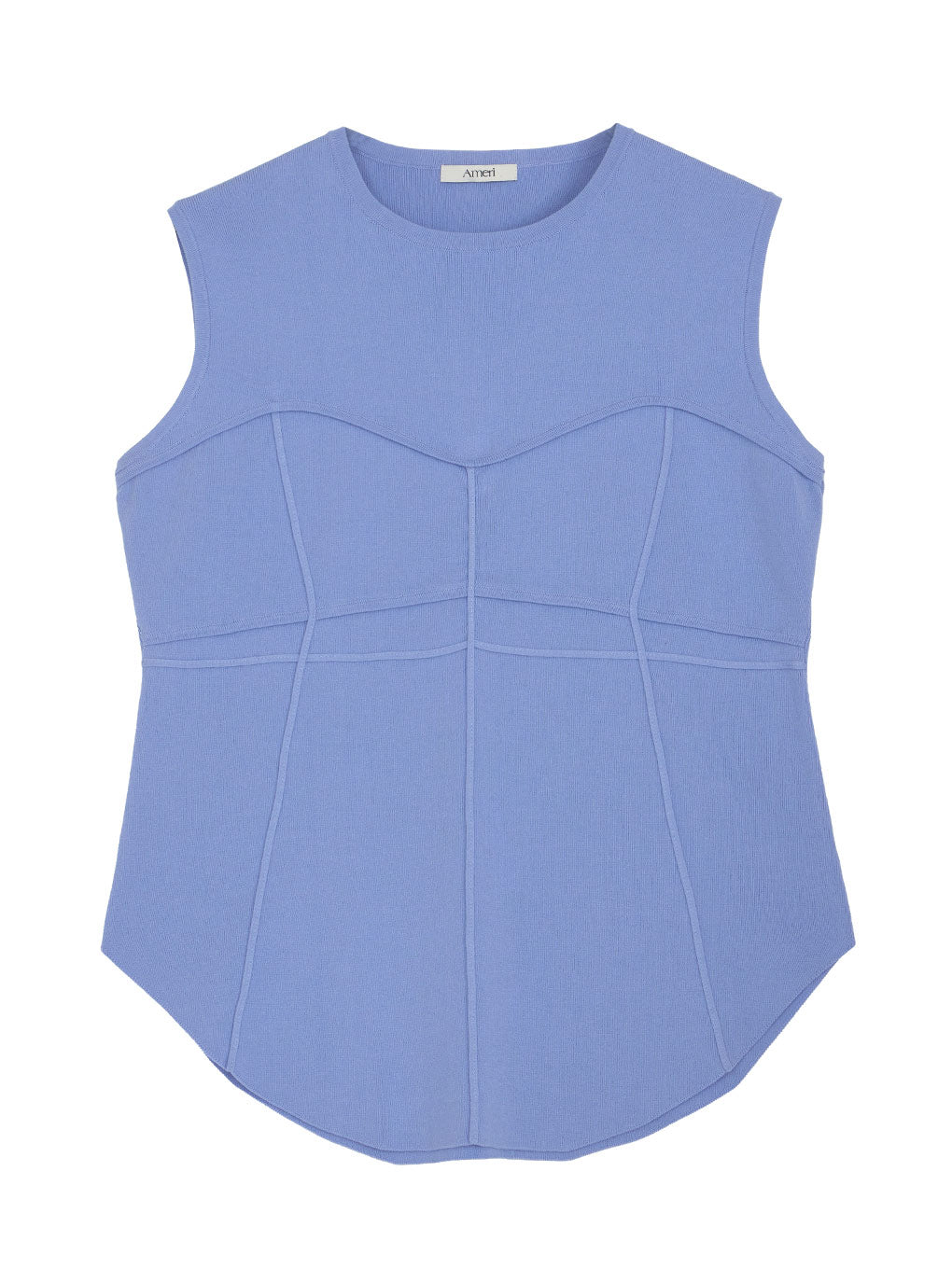 CORSET DETAIL ROUND KNIT TOP