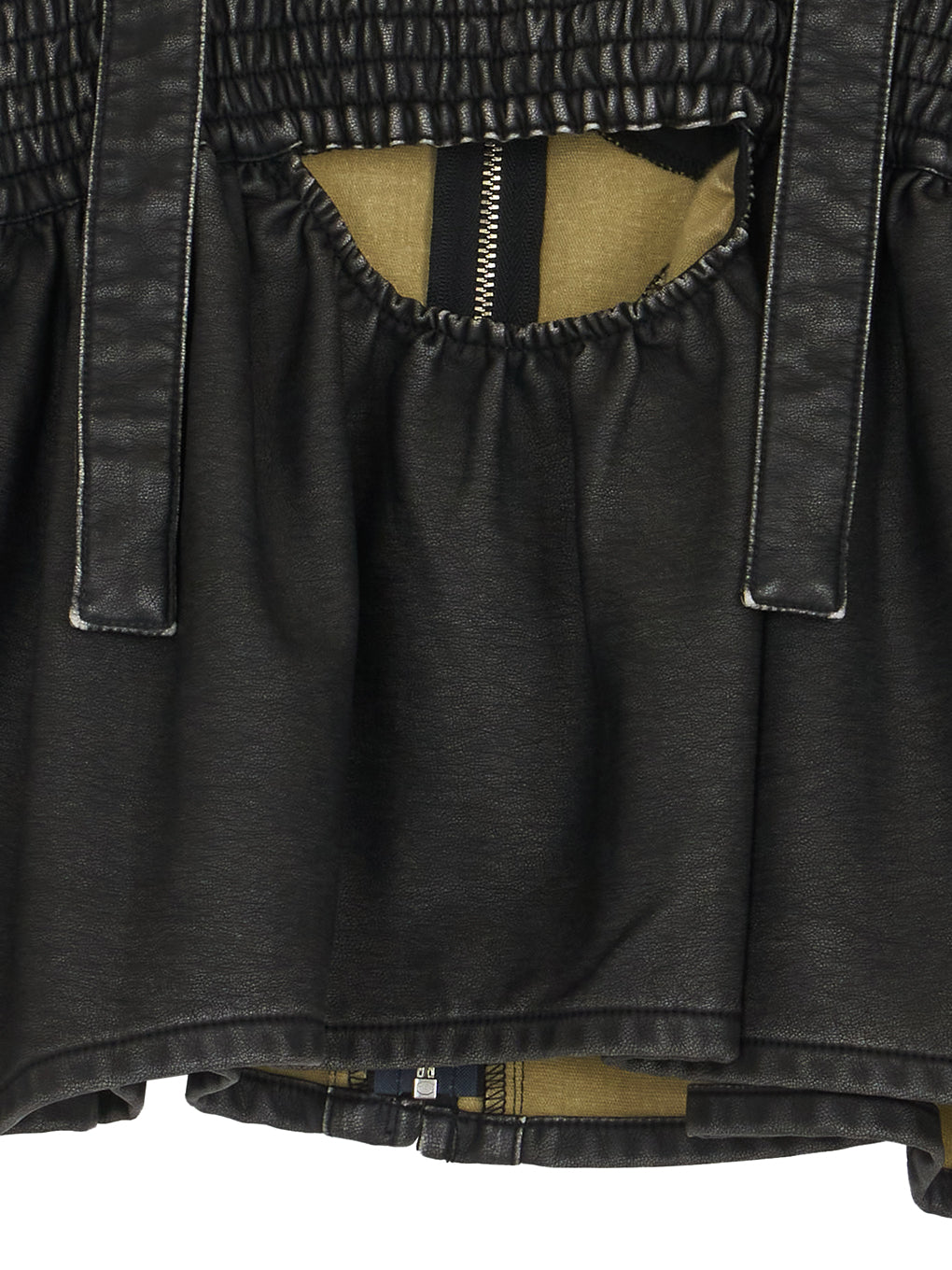 GRUNGE SYNTHETIC LEATHER PEPLUM BUSTIER
