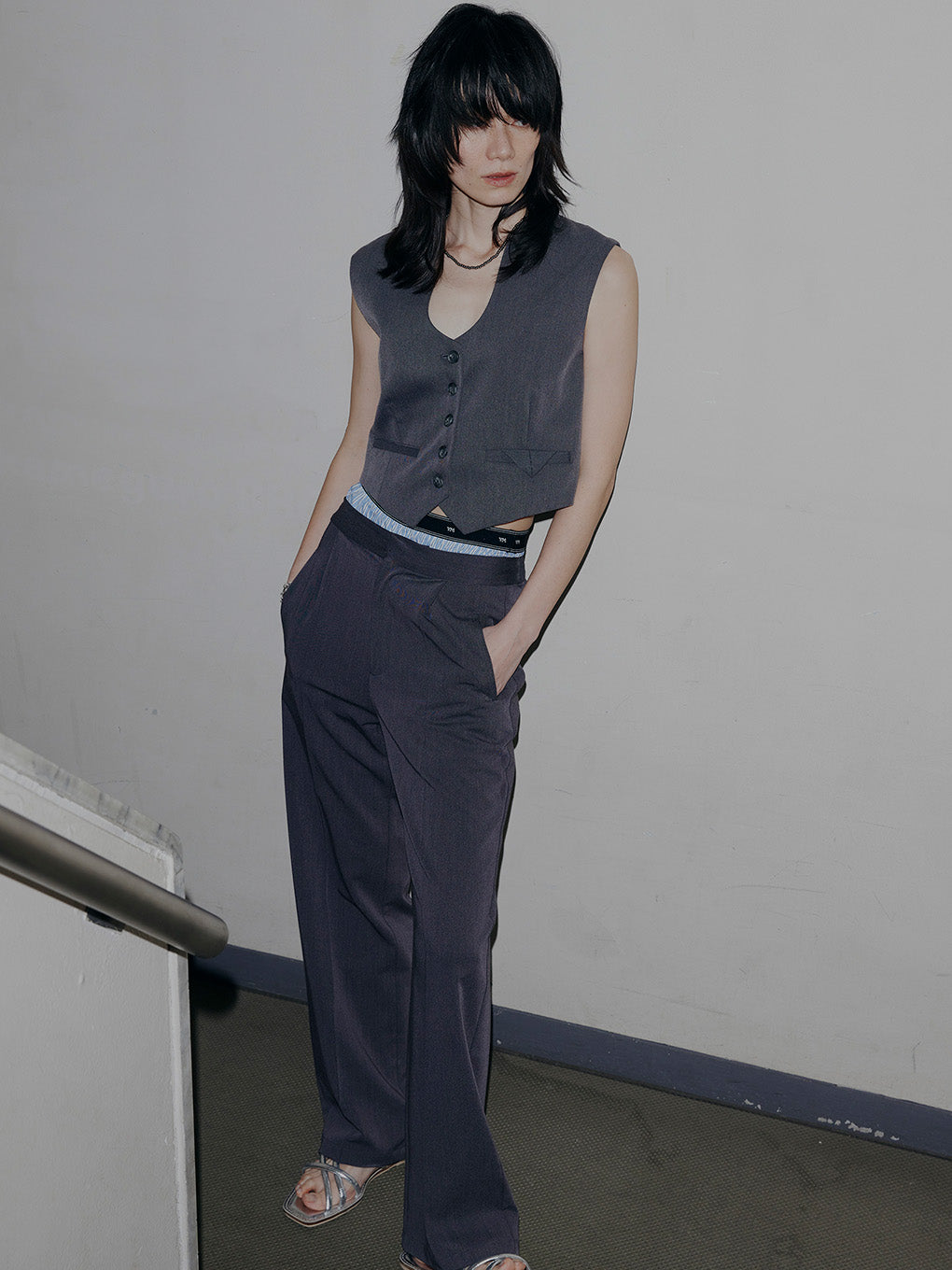 LOGO TAPE TRUNKS LAYERED PANTS