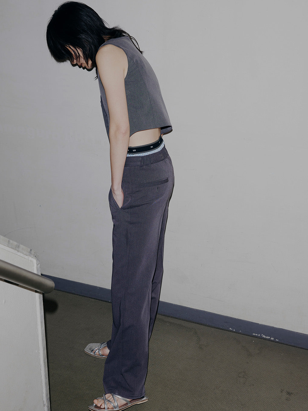 LOGO TAPE TRUNKS LAYERED PANTS
