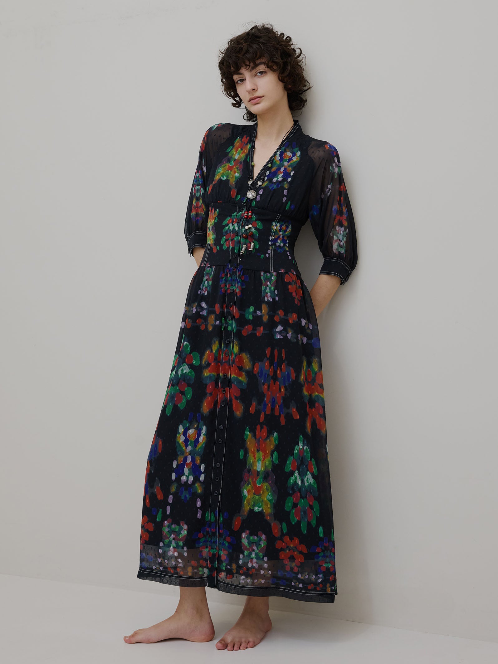 MEDI DECALCOMANIA CHIFFON DRESS