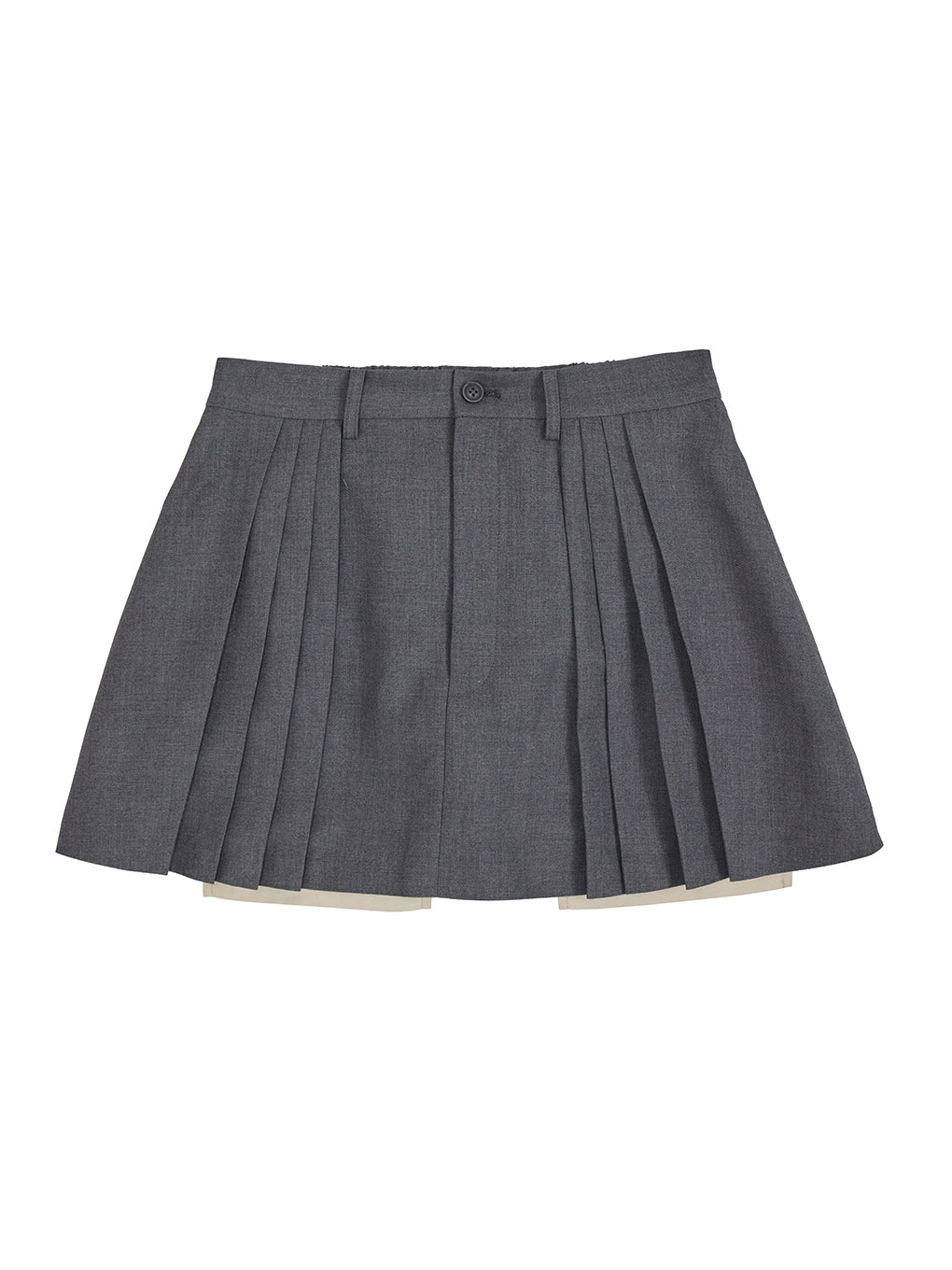 PLEATS MINI SKIRT SET PANTS