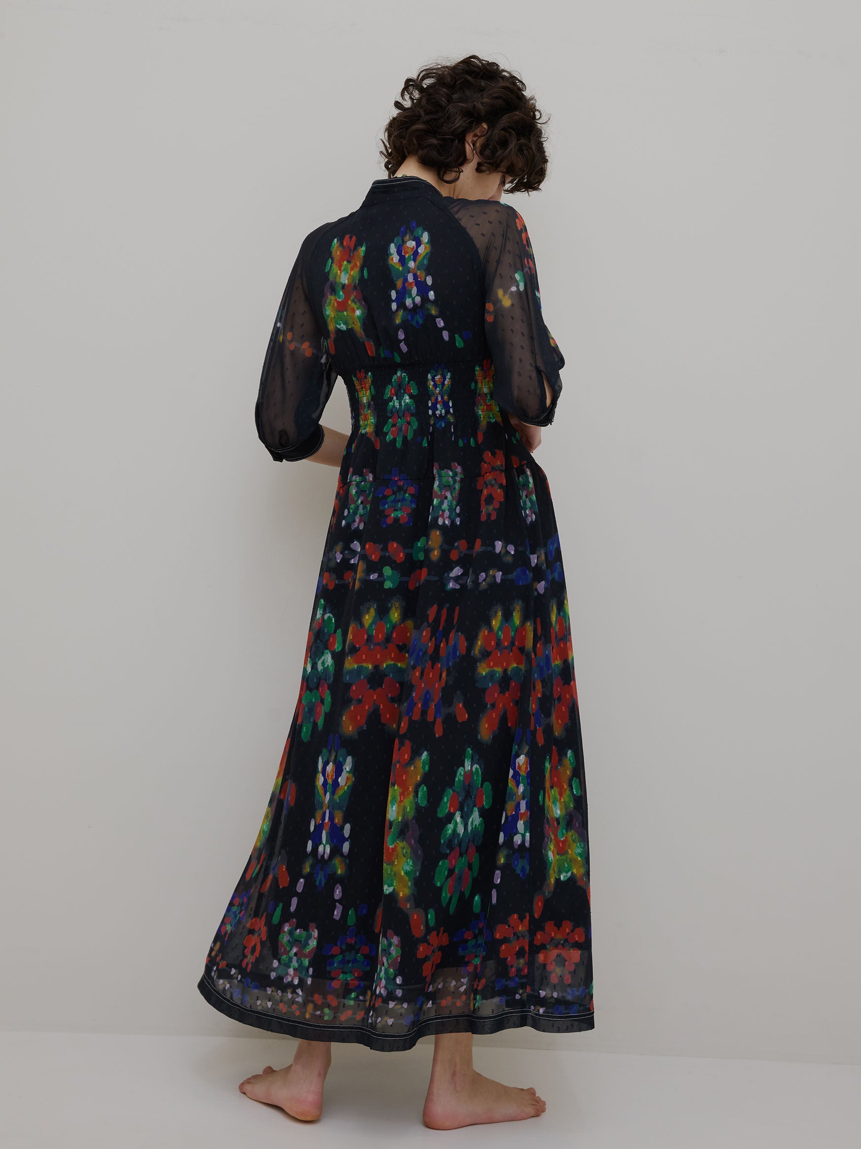 MEDI DECALCOMANIA CHIFFON DRESS