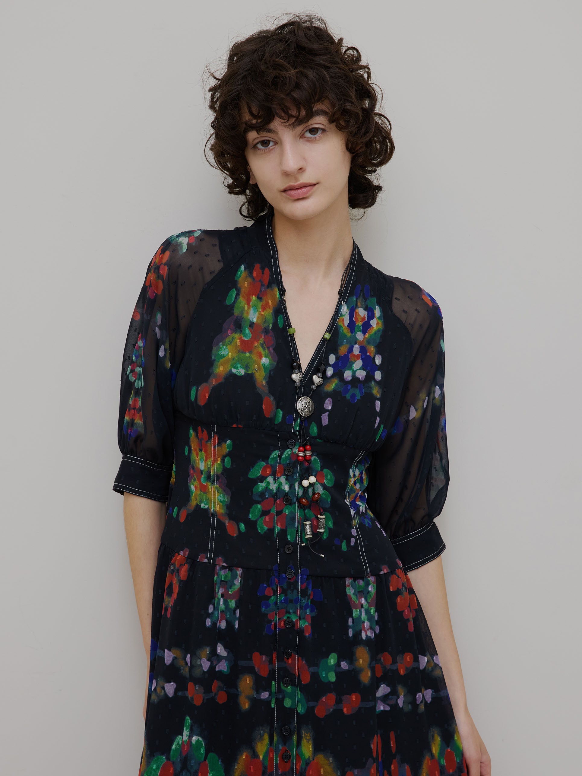 MEDI DECALCOMANIA CHIFFON DRESS