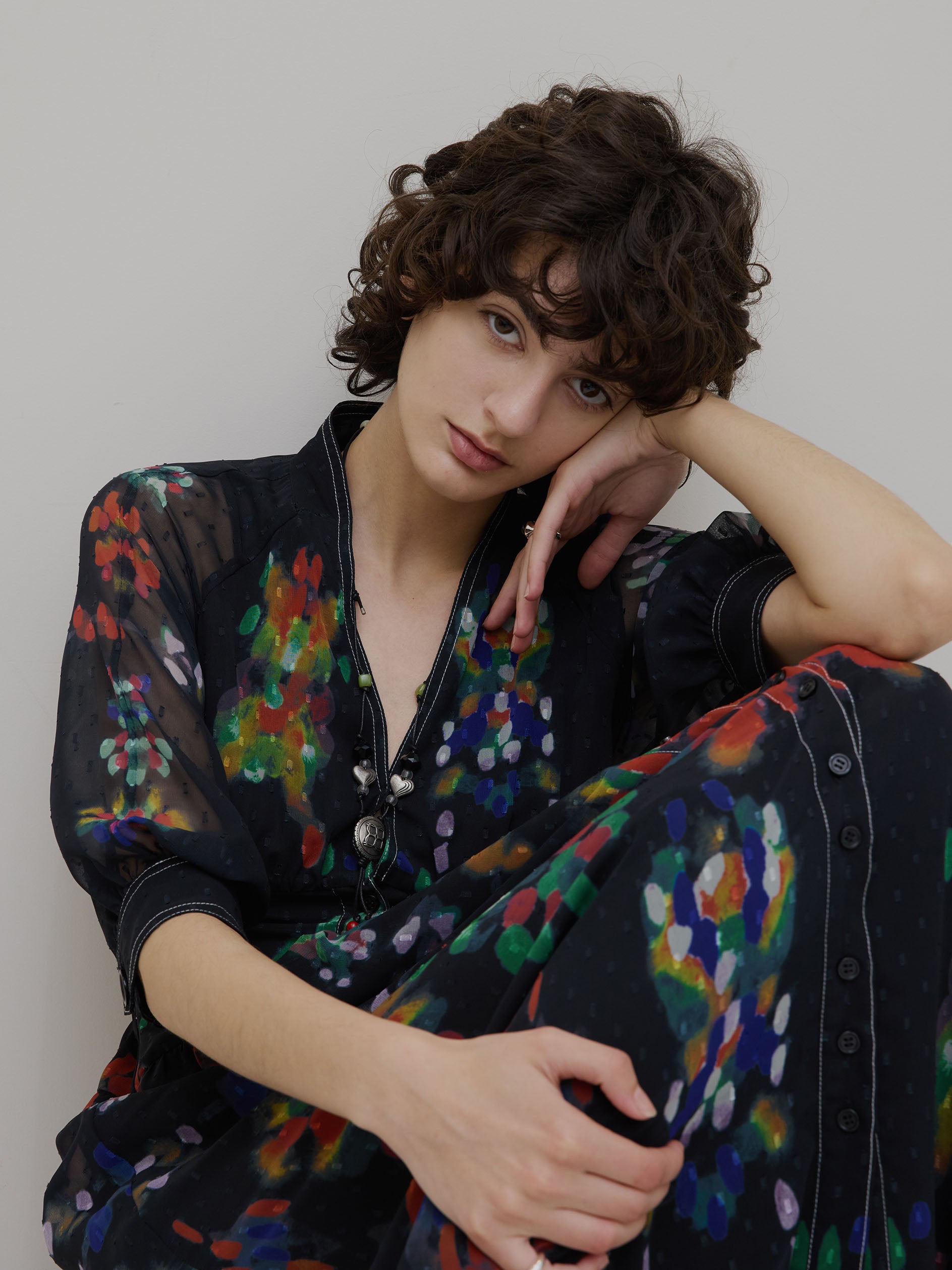 MEDI DECALCOMANIA CHIFFON DRESS