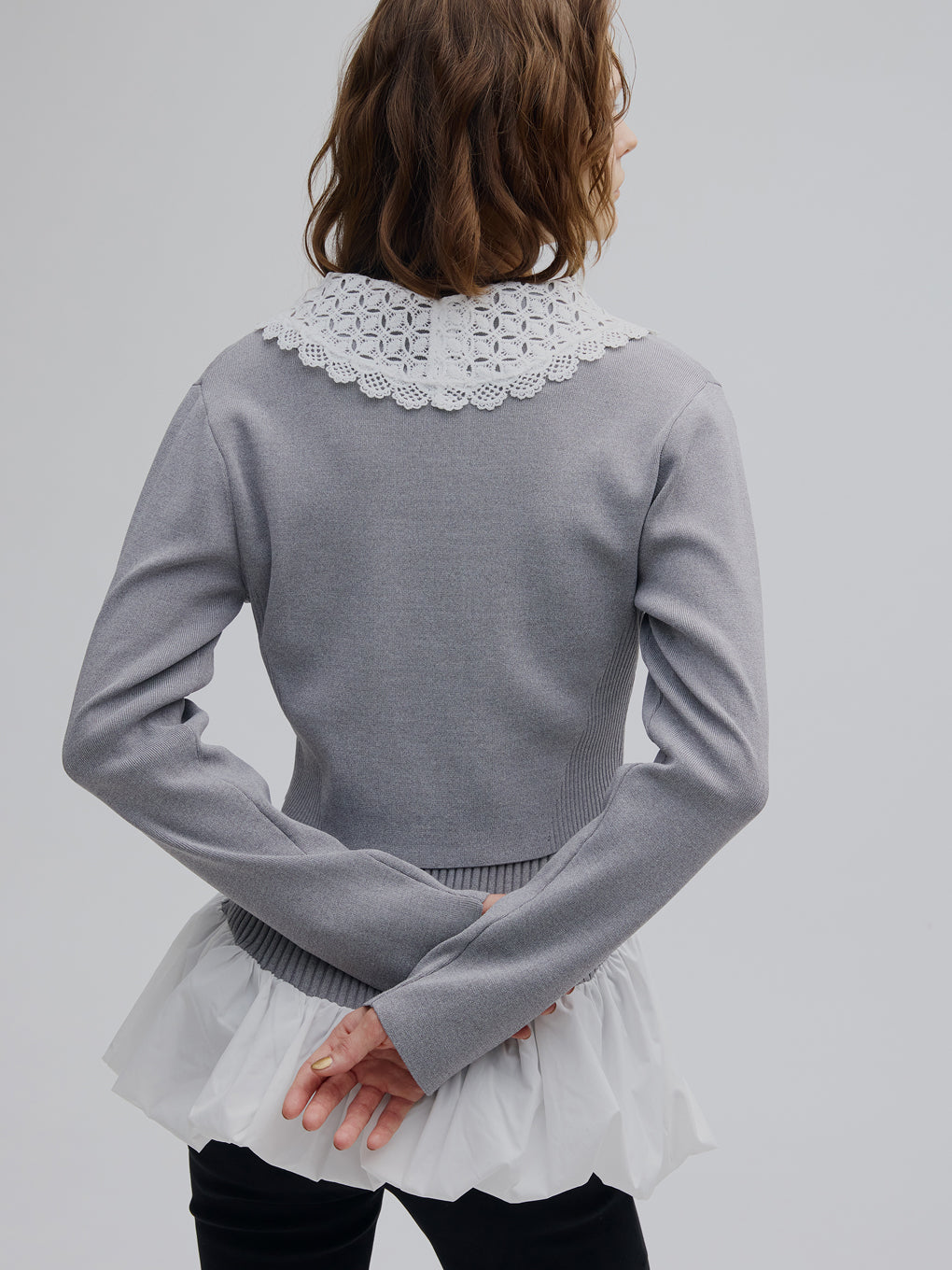 3WAY LACECOLLAR KNIT CARDIGAN