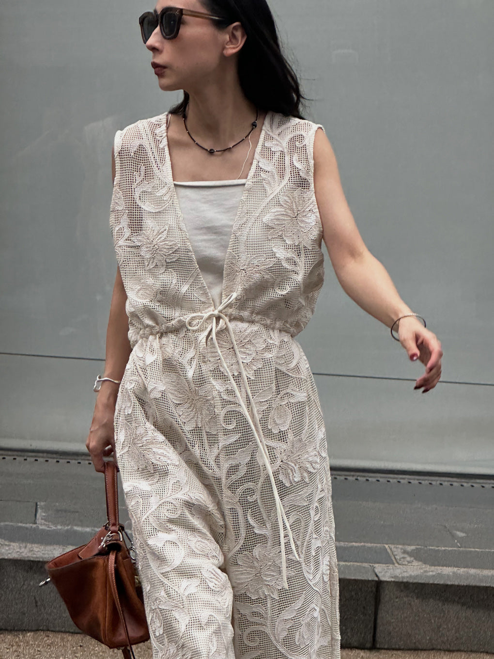 2WAY SILHOUETTE V NECK ROMPERS