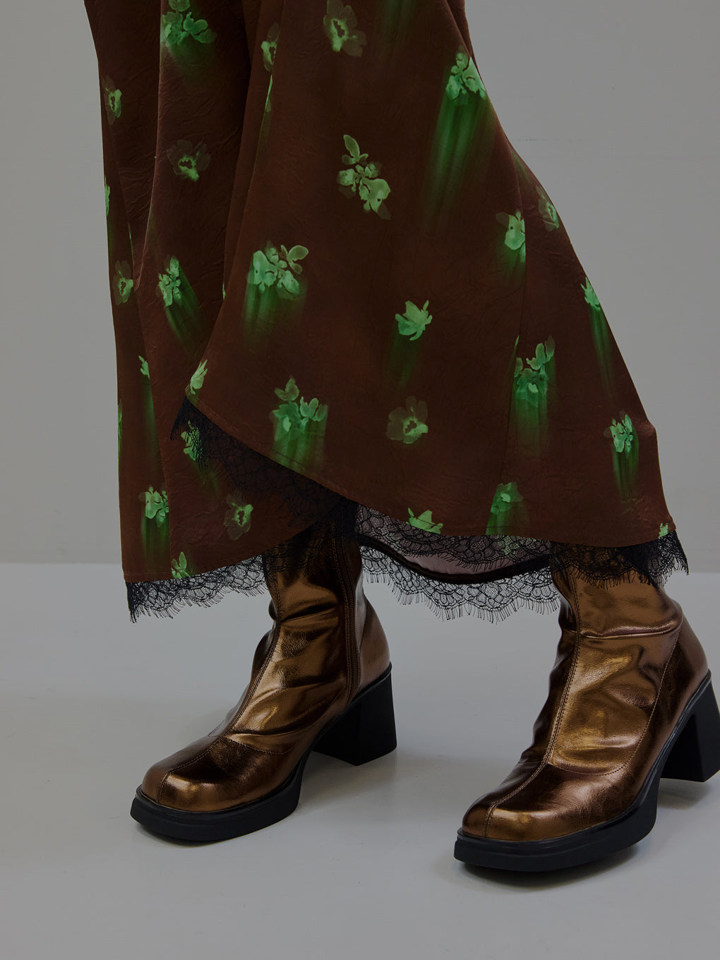 SYNTHETIC LEATHER PLATFORM BOOTS