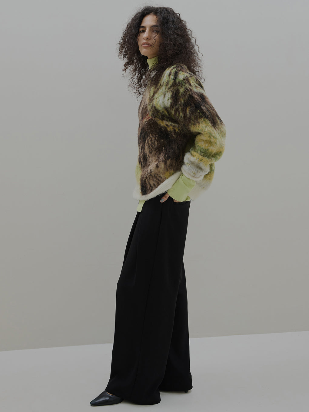 DOG MOHAIR JACQUARD KNIT TOP