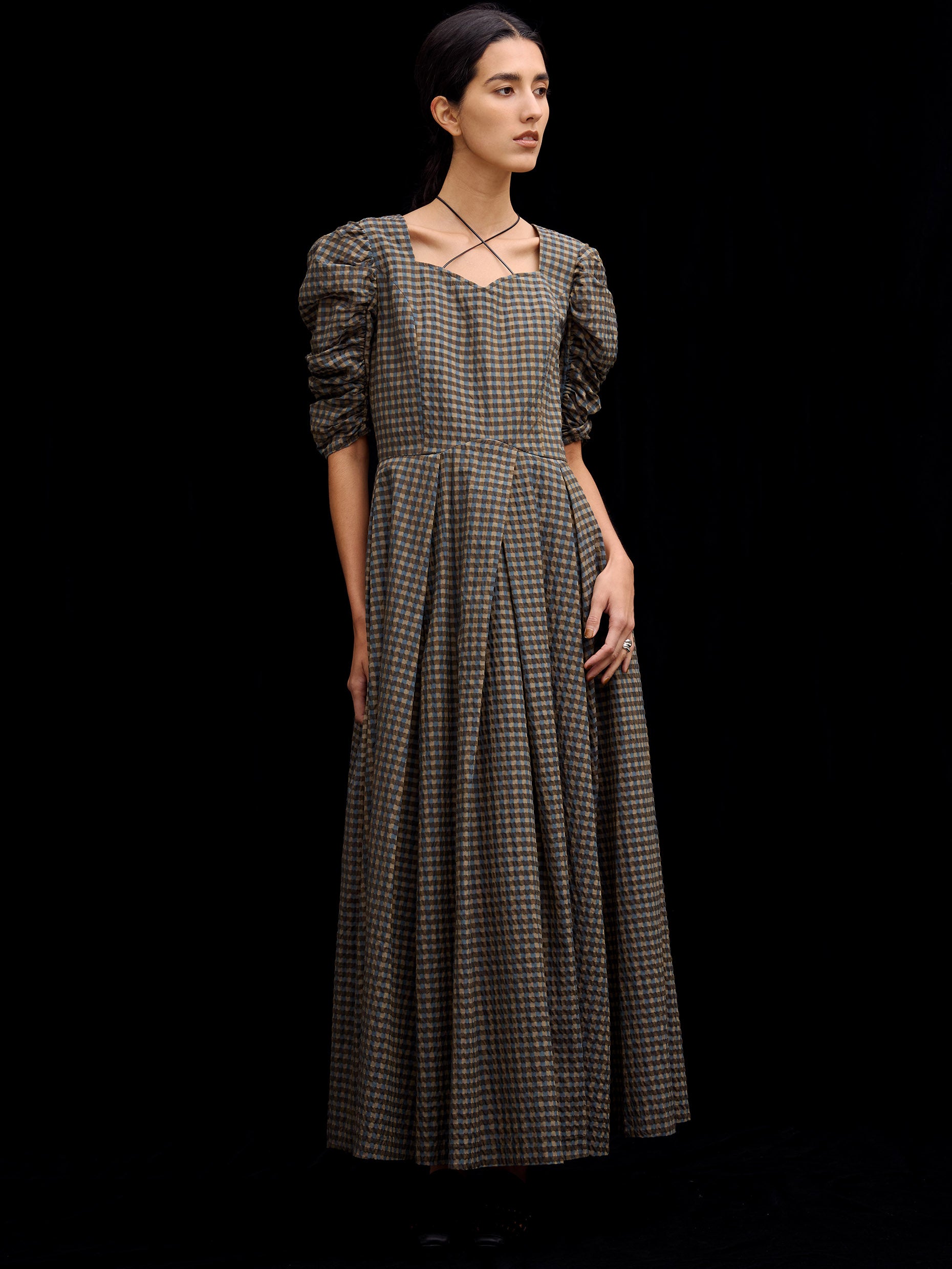 SEERSUCKER VOLUME HEM DRESS