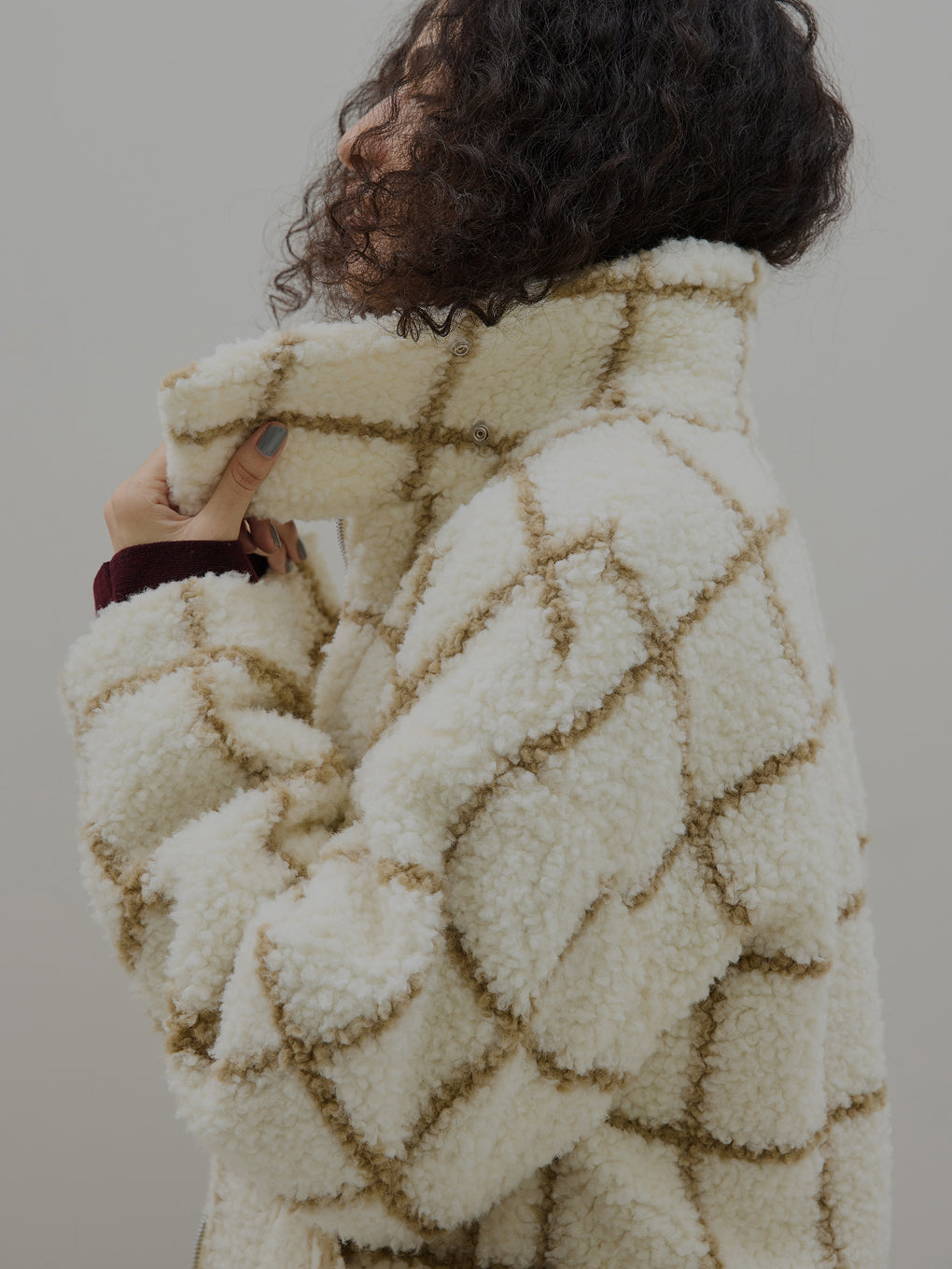 UND WINDOWPANE ZIPUP MIDI COAT