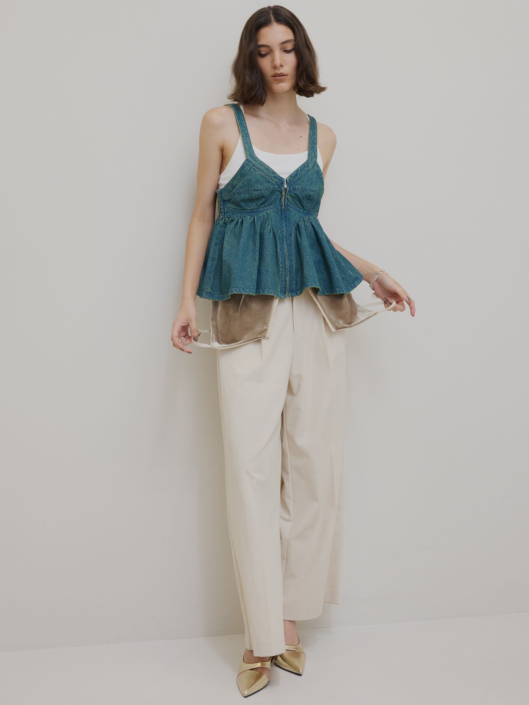 GRUNGE DENIM PEPLUM BUSTIER
