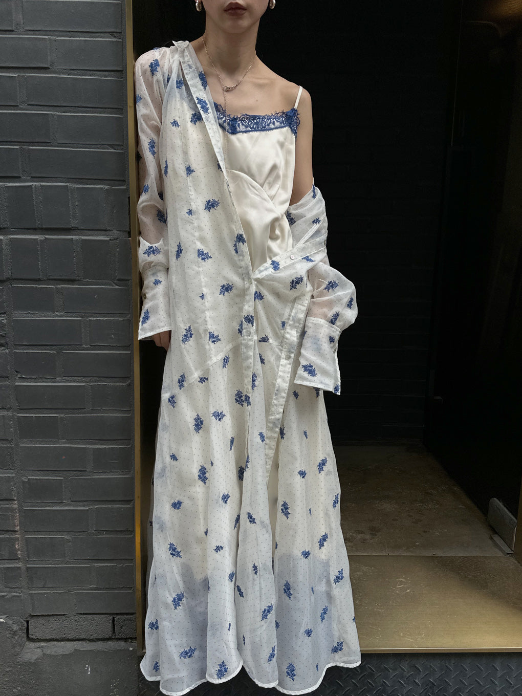 DOT FLOWER VEIL DRESS