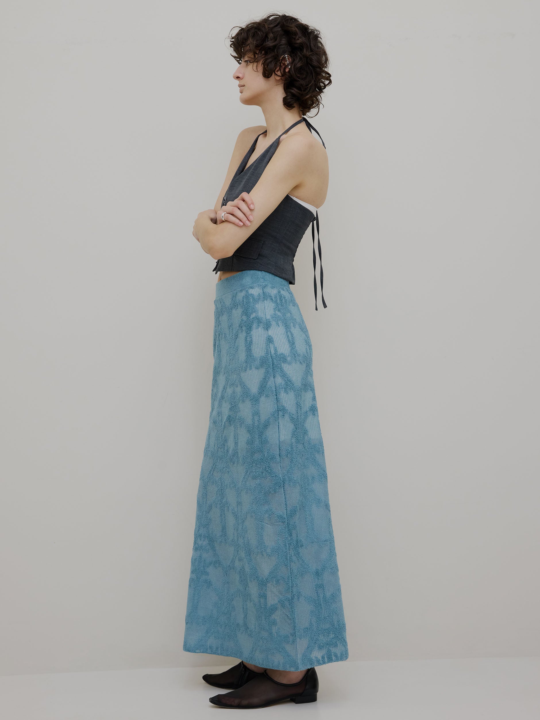 DAMASK KNIT JACQUARD SKIRT