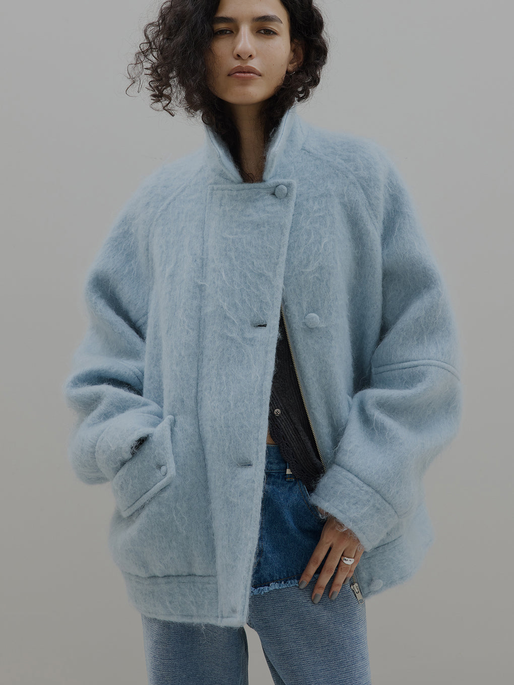 UND MOHAIR SHAGGY FLIGHT JACKET