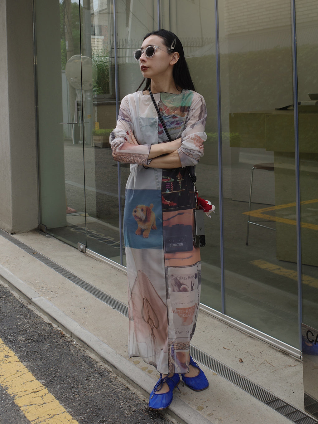 2WAY EMOTIONAL COLLAGE SHEER TOP