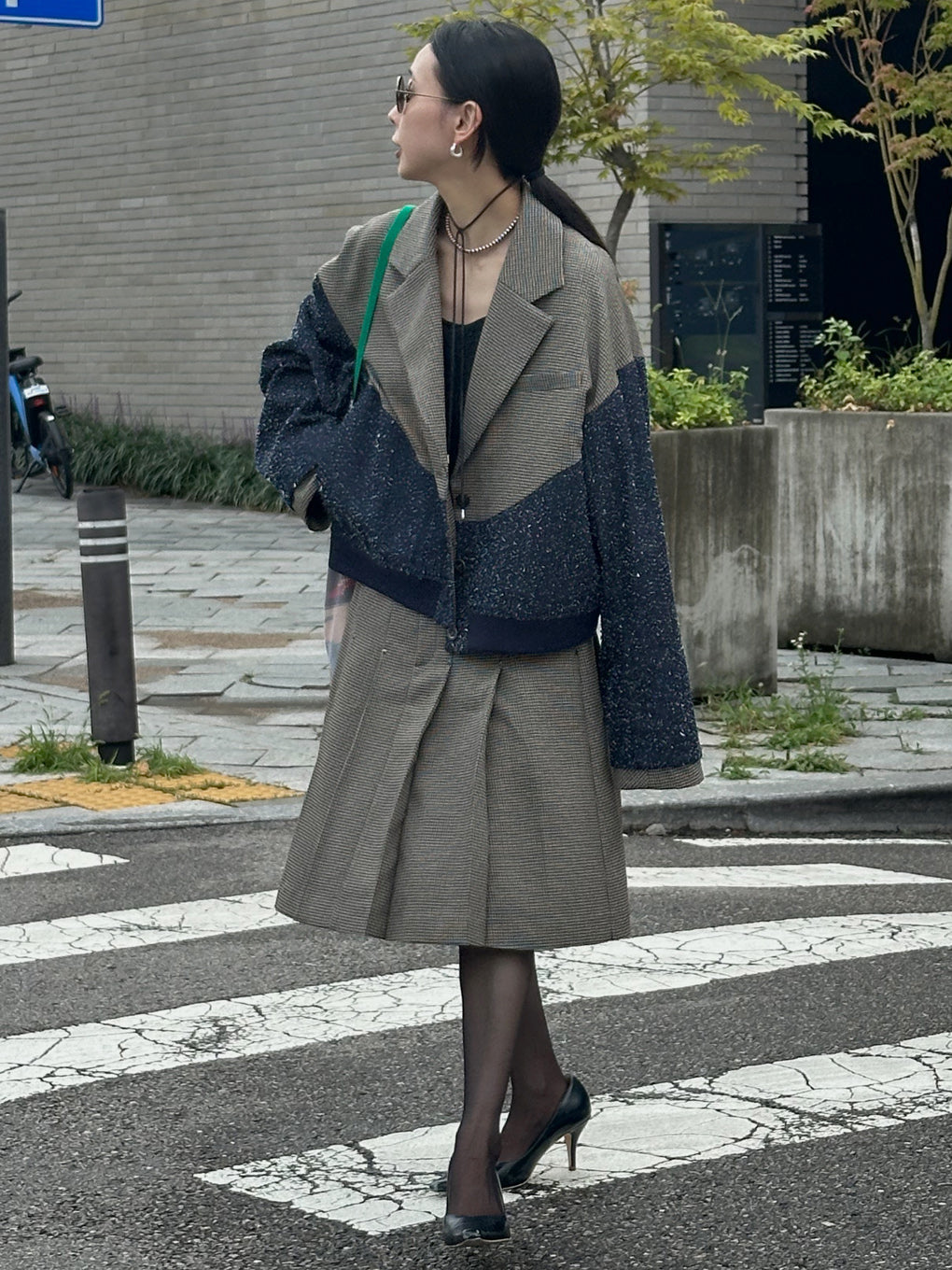 JENNY BOX PLEATED HALF SKIRT