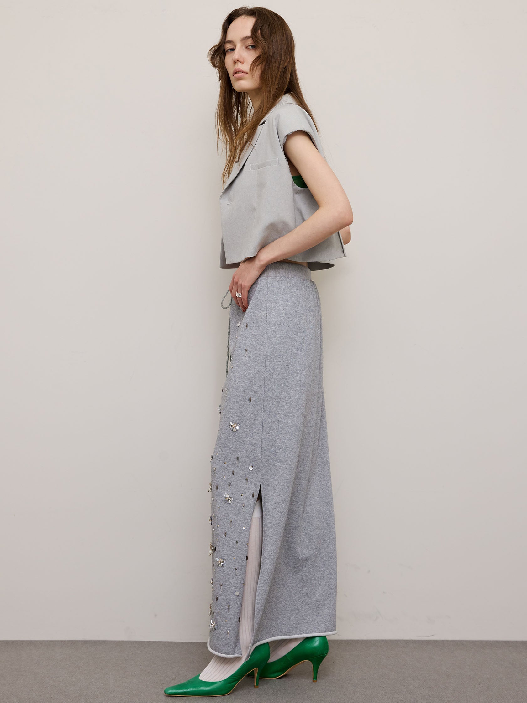 BIJOU MOTIF SWEAT SKIRT