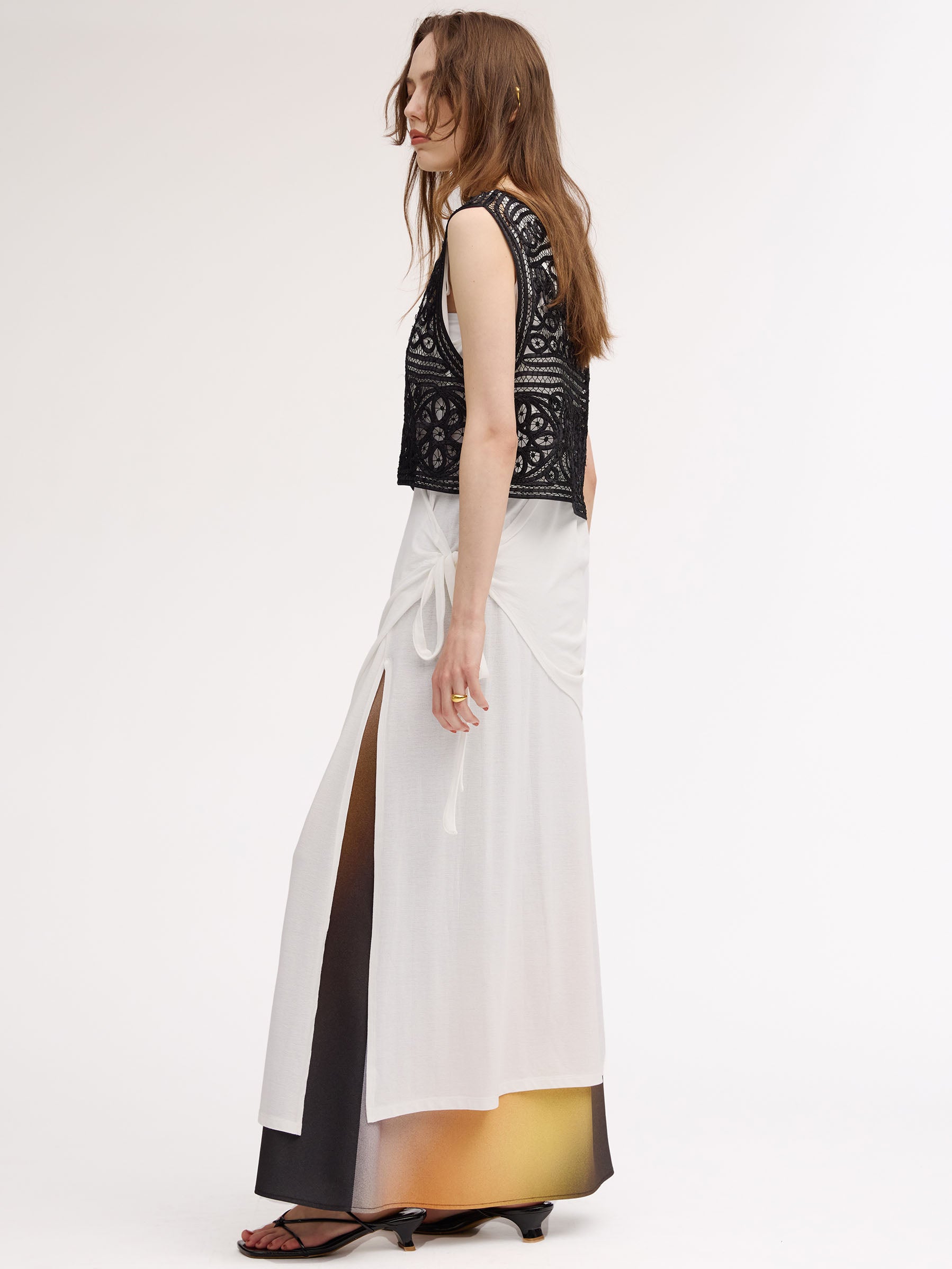 2WAY SATIN BATTEN LACE VEST
