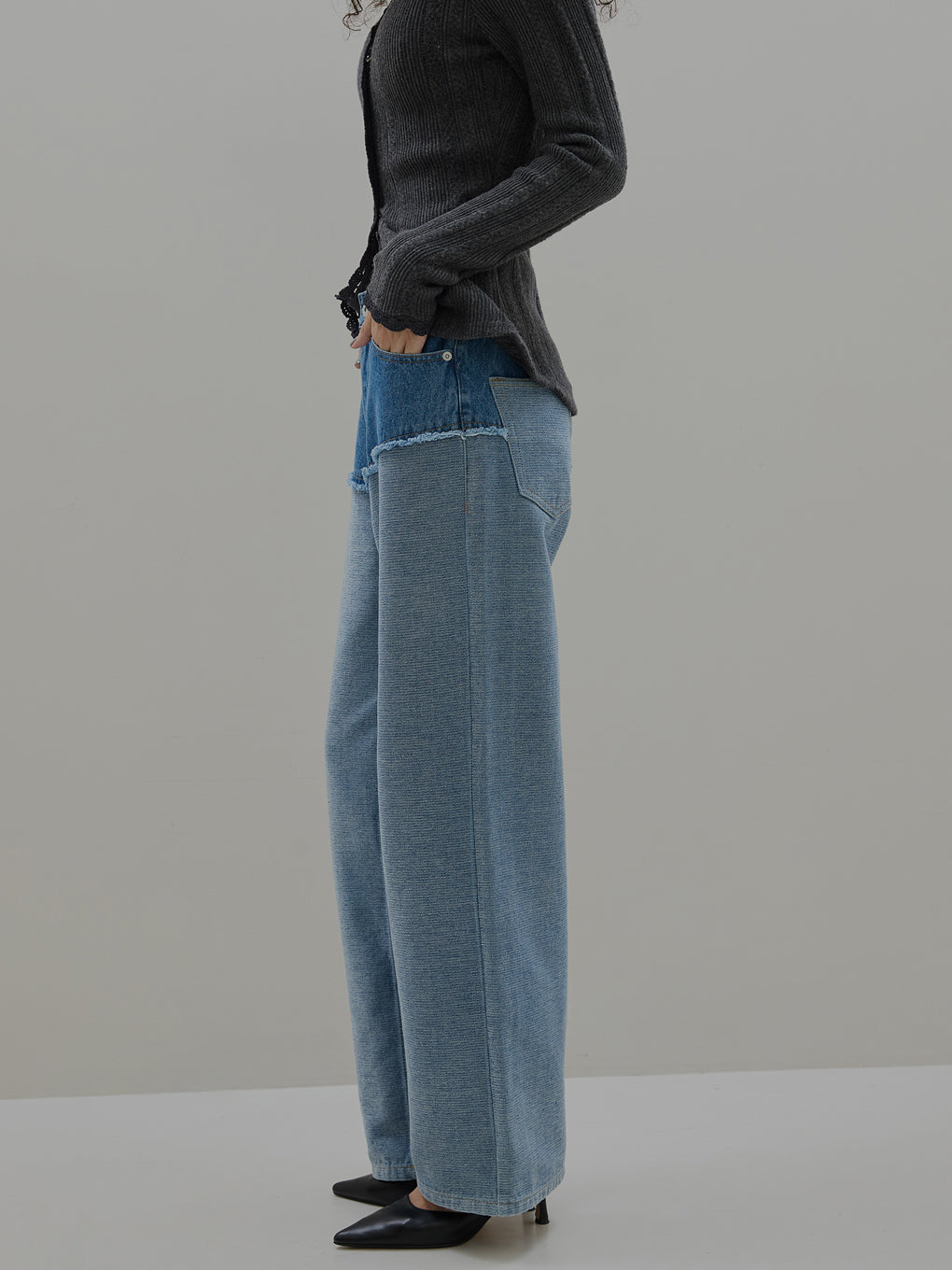 FLOCKY SWITCHING DENIM PANTS