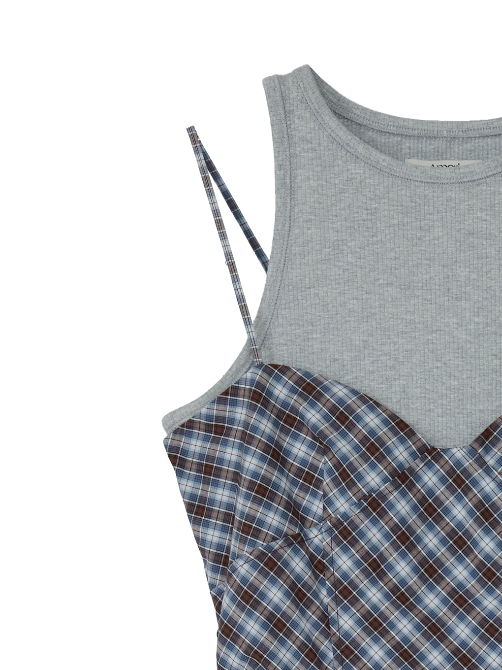 CHECK PATTERN CORSET DOCKING DRESS
