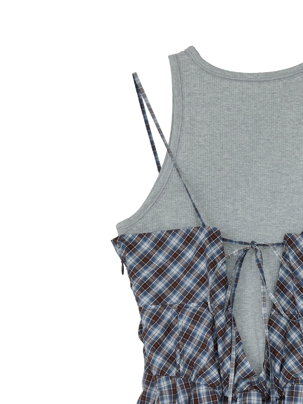 CHECK PATTERN CORSET DOCKING DRESS