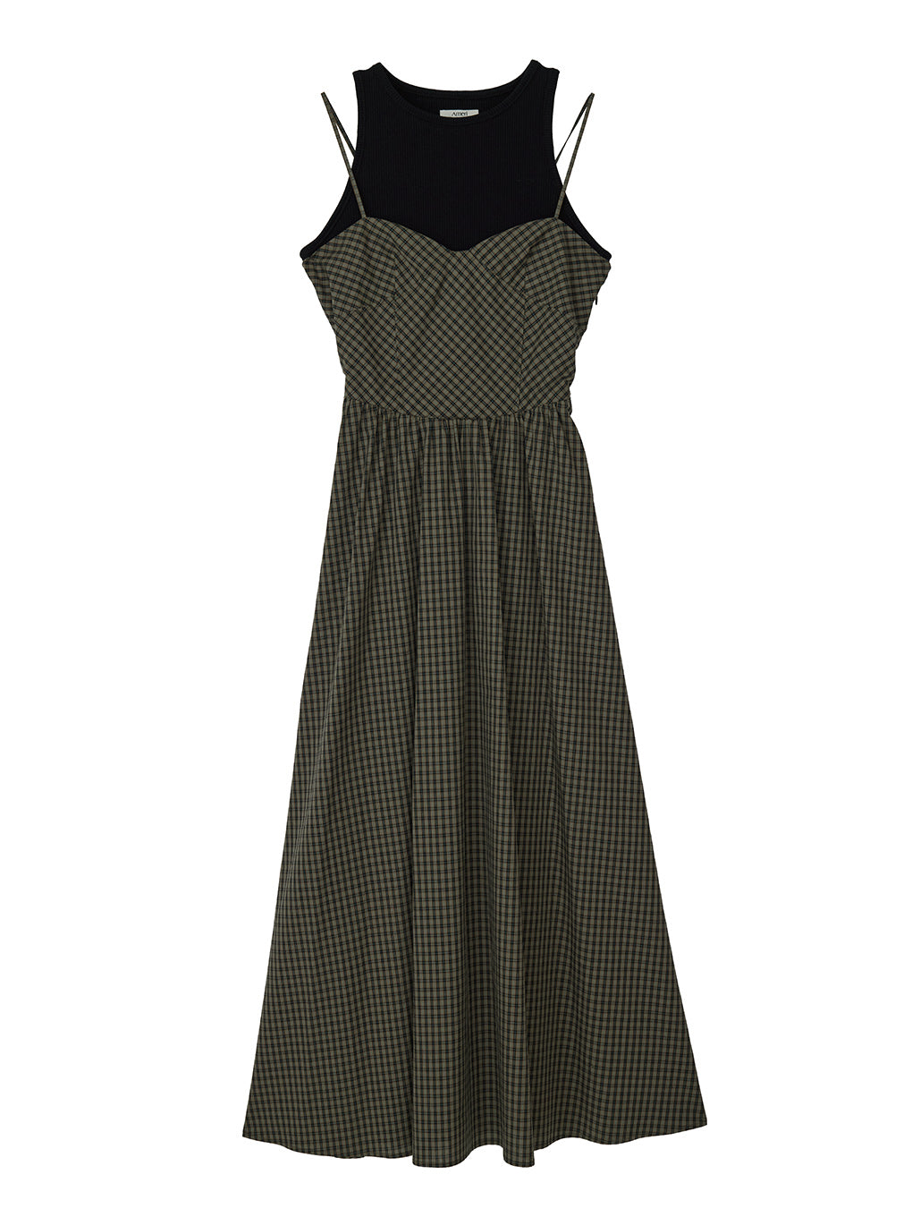 CHECK PATTERN CORSET DOCKING DRESS
