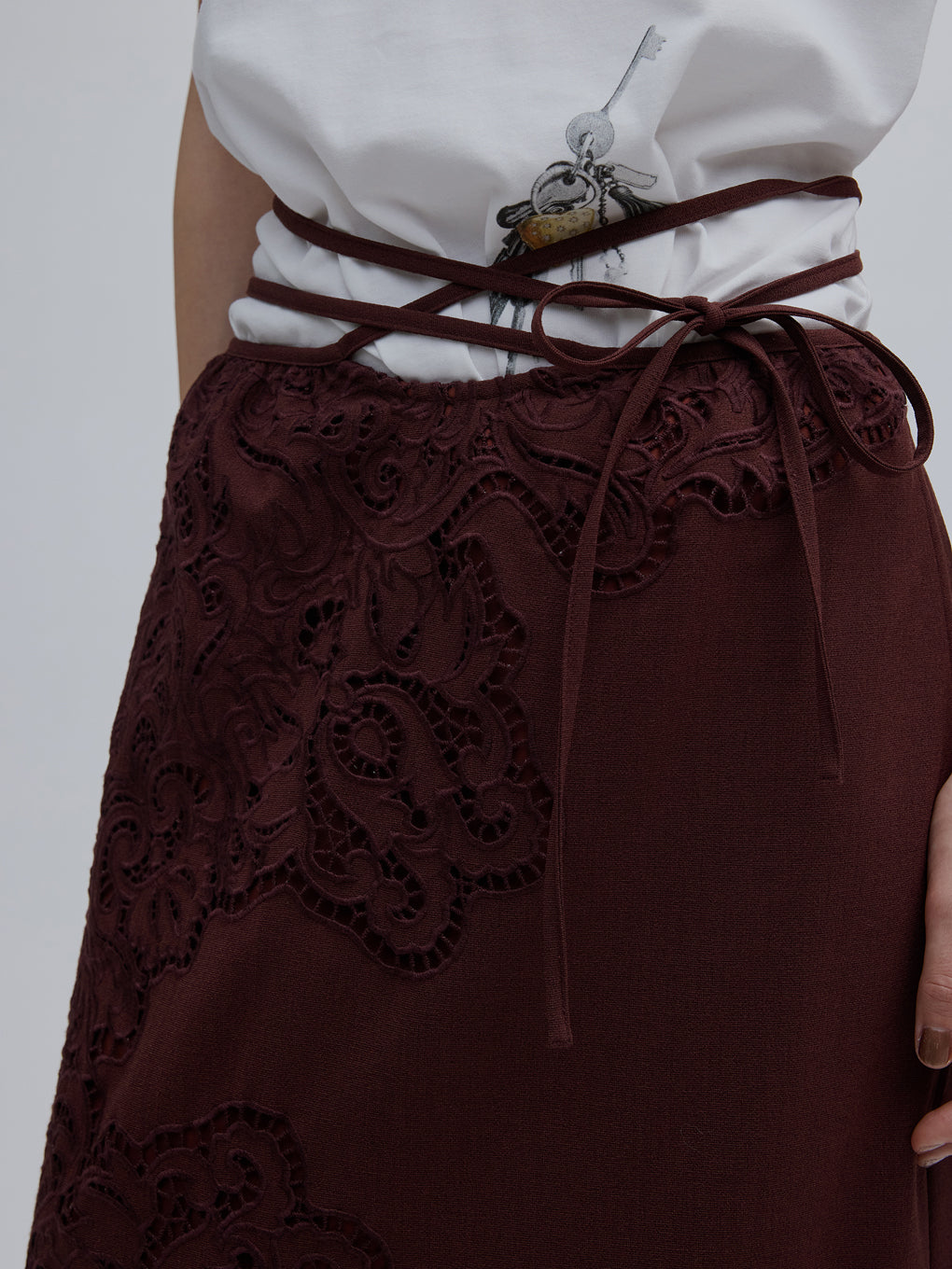 CUTWORK EMBROIDERY RIBBON SKIRT