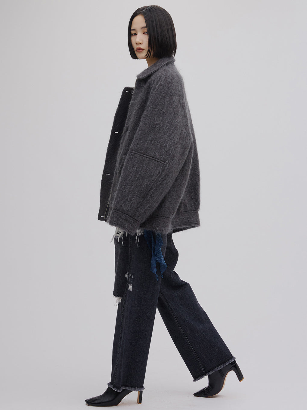 UND MOHAIR SHAGGY FLIGHT JACKET