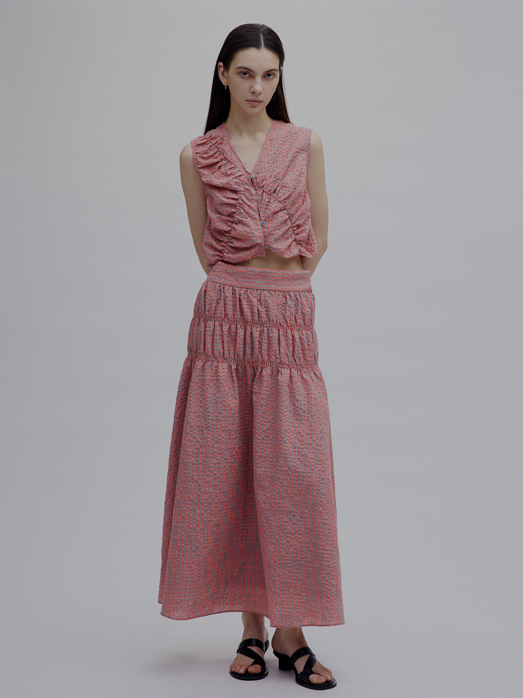 MEDI 2WAY SHIRRING TOP WITH SKIRT