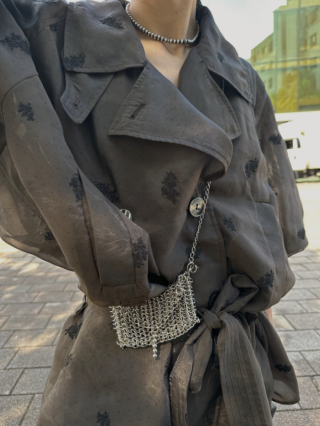 DOT FLOWER VEIL TRENCH