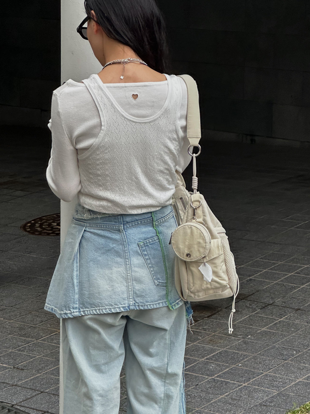 NEON STITCH REMAKE DENIM BELT