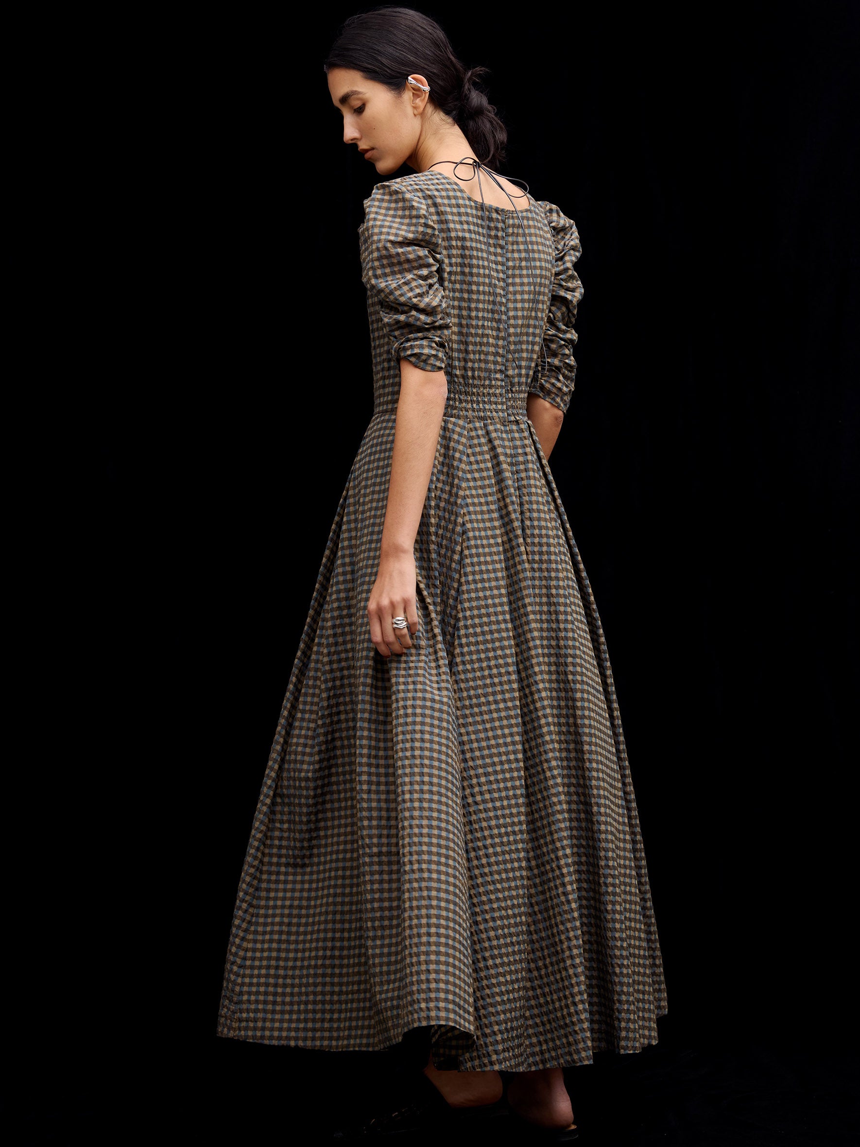 SEERSUCKER VOLUME HEM DRESS