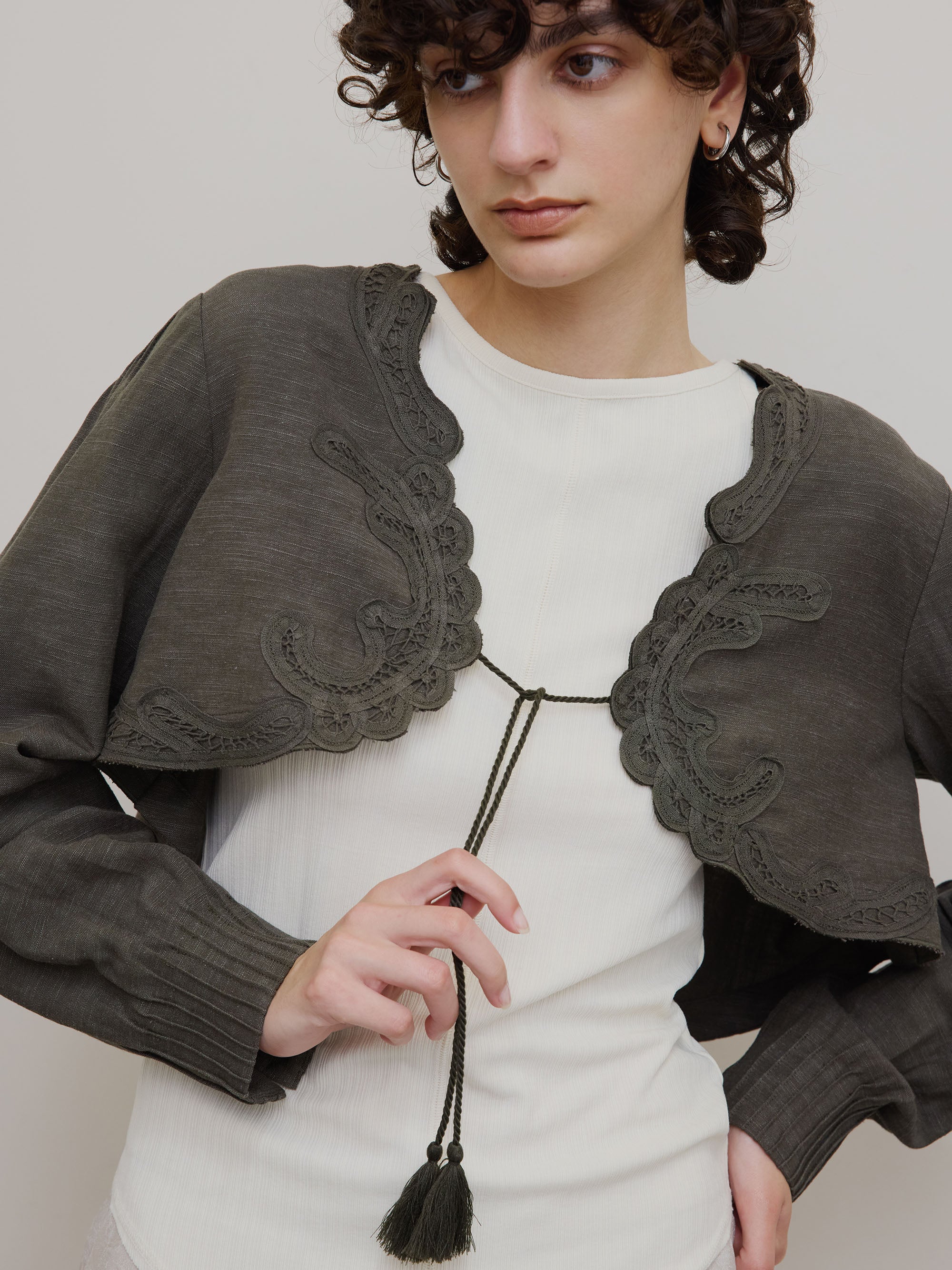 MEDI BATTEN LACE BOLERO BLOUSE